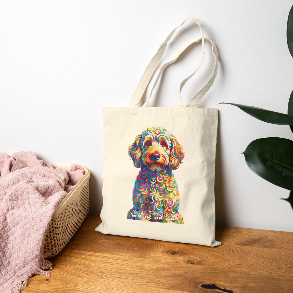 Goldendoodle Tote Bag | Living Work of Art Collection | Pointillism Style