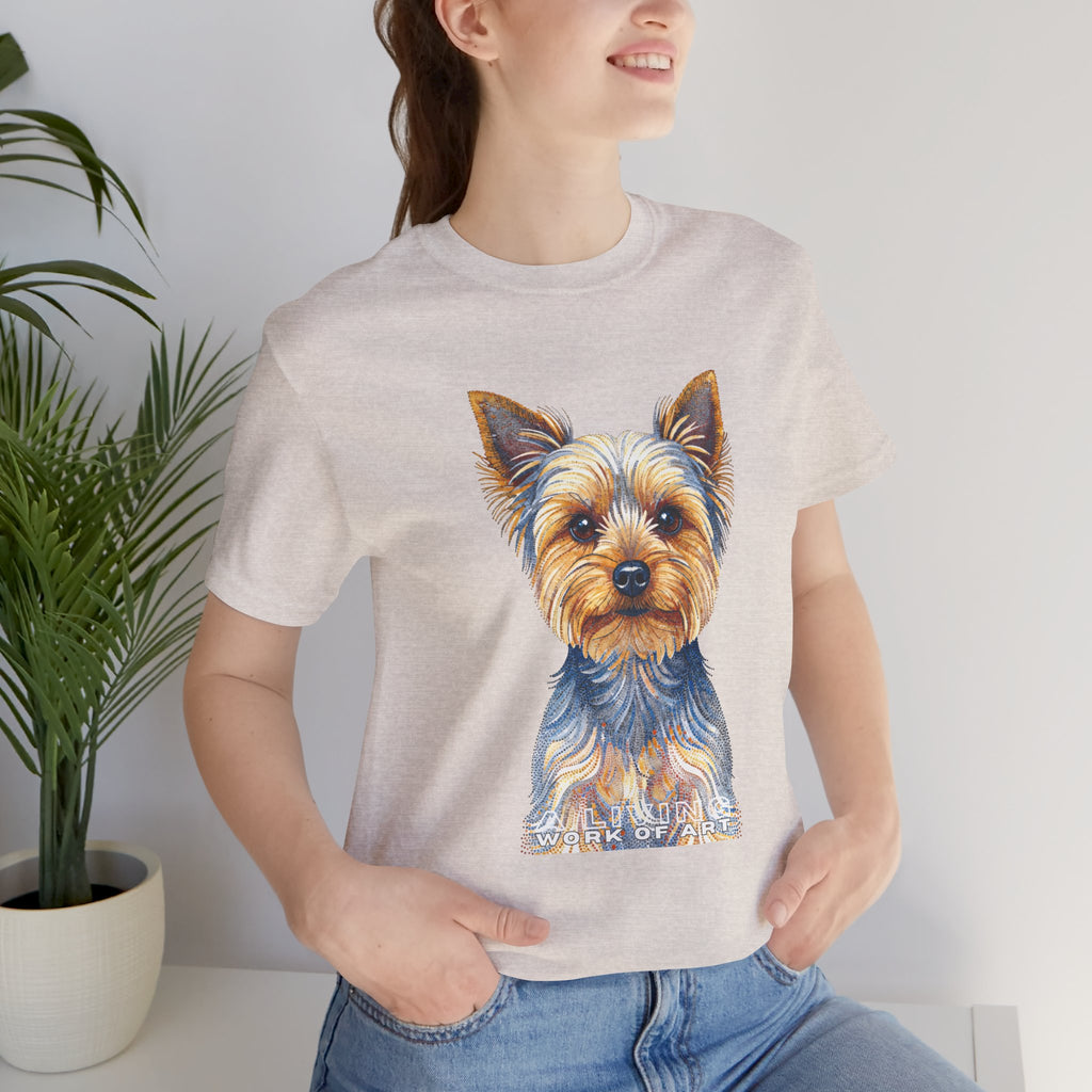 Yorkshire Terrier T Shirt | Living Work of Art Collection | Pointillism Style