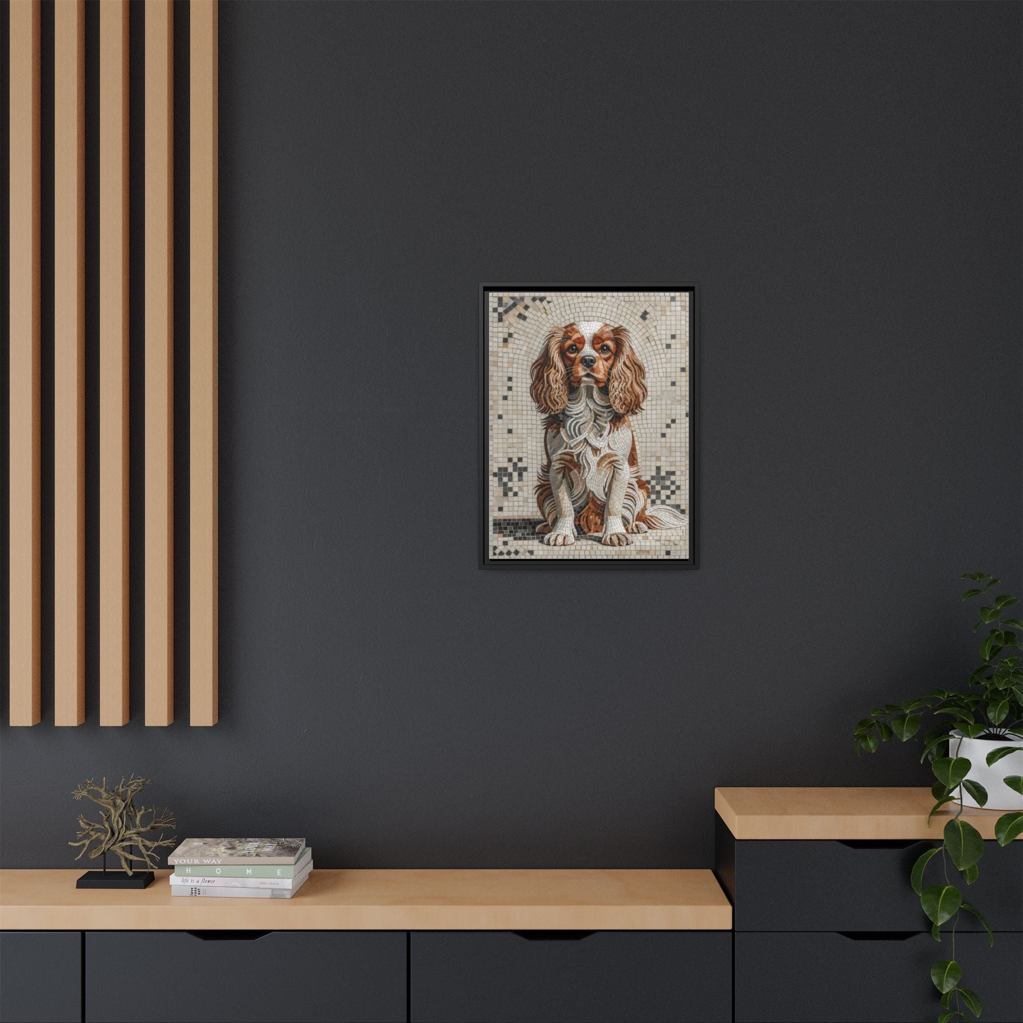 Cavalier King Charles Spaniel Canvas Wall Art | Living Work of Art Collection | Mosaic Style Print