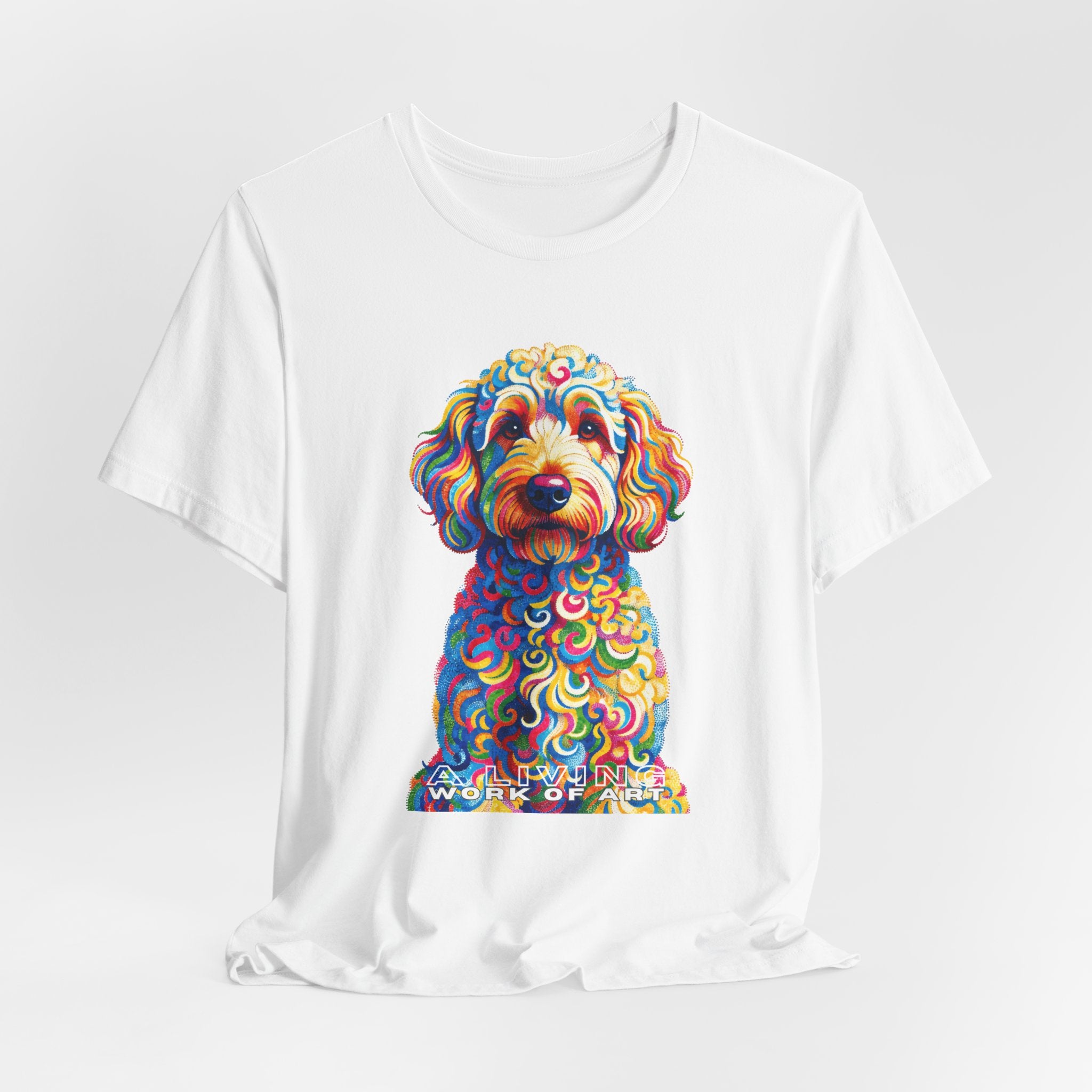 Goldendoodle T Shirt | Living Work of Art Collection | Pointillism Style