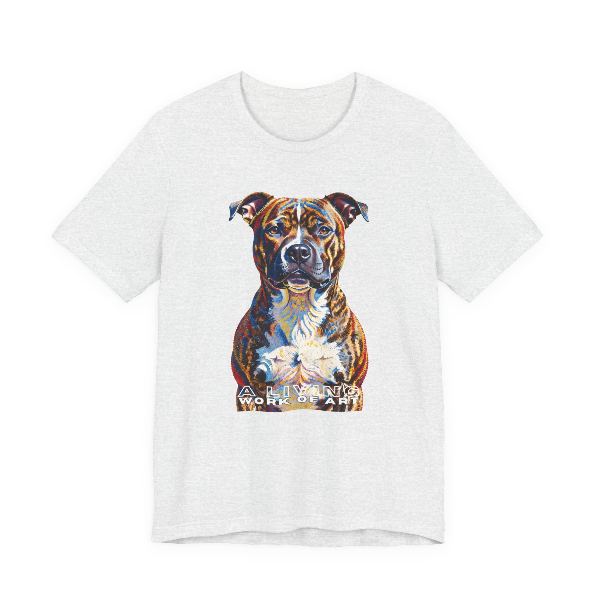 Staffordshire Bull Terrier T Shirt | Living Work of Art Collection | Pointillism Style