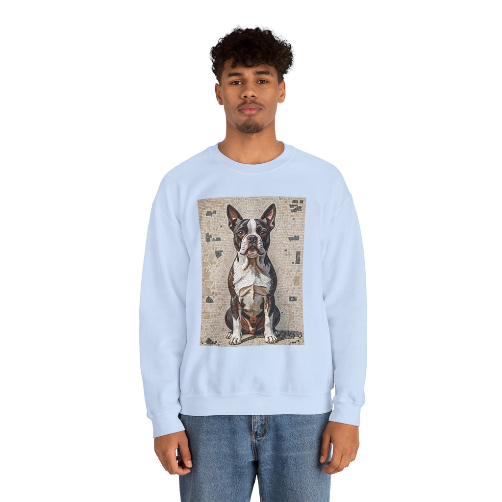 Boston Terrier Sweatshirt | Living Work of Art Collection | Mosaic Style