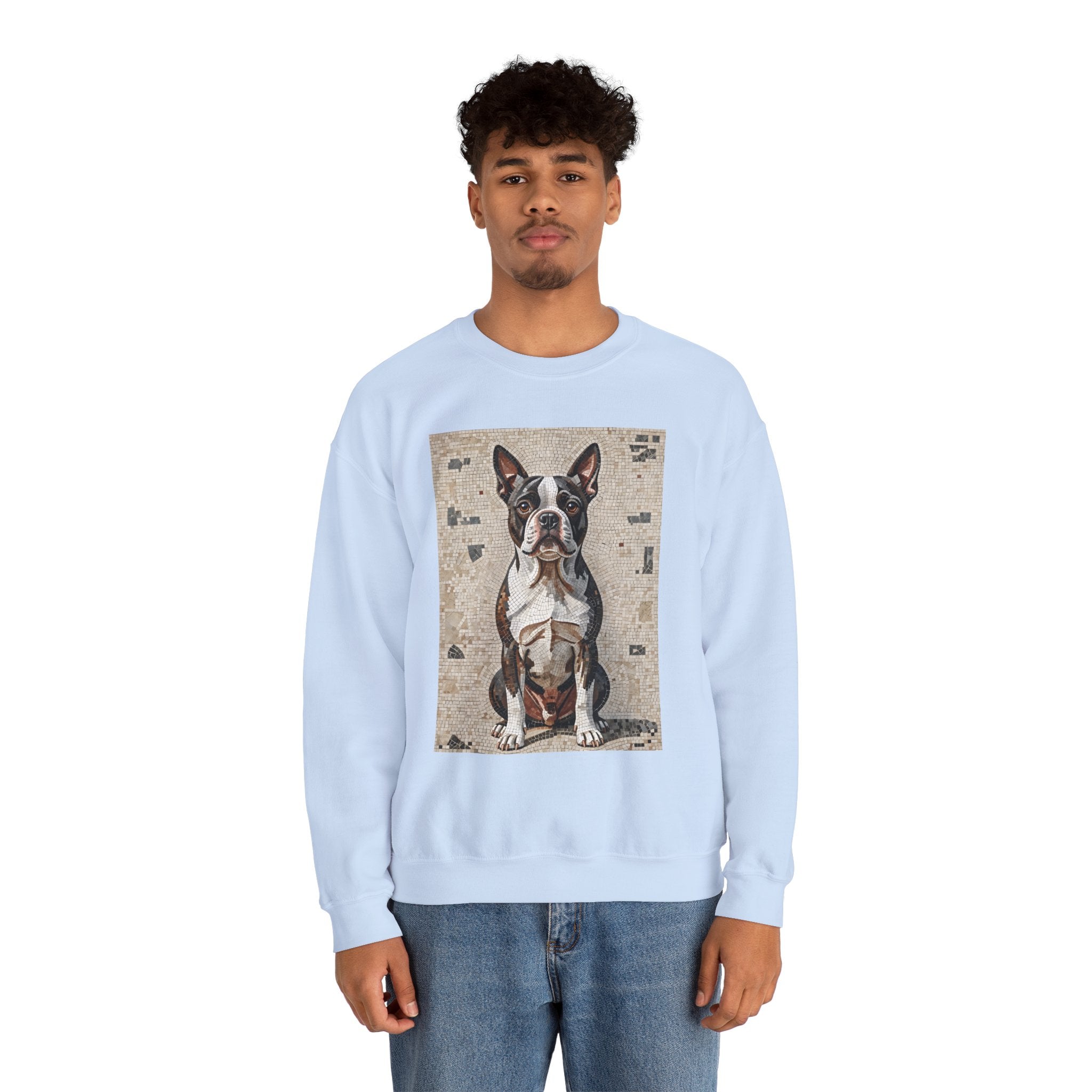 Boston Terrier Sweatshirt | Living Work of Art Collection | Mosaic Style