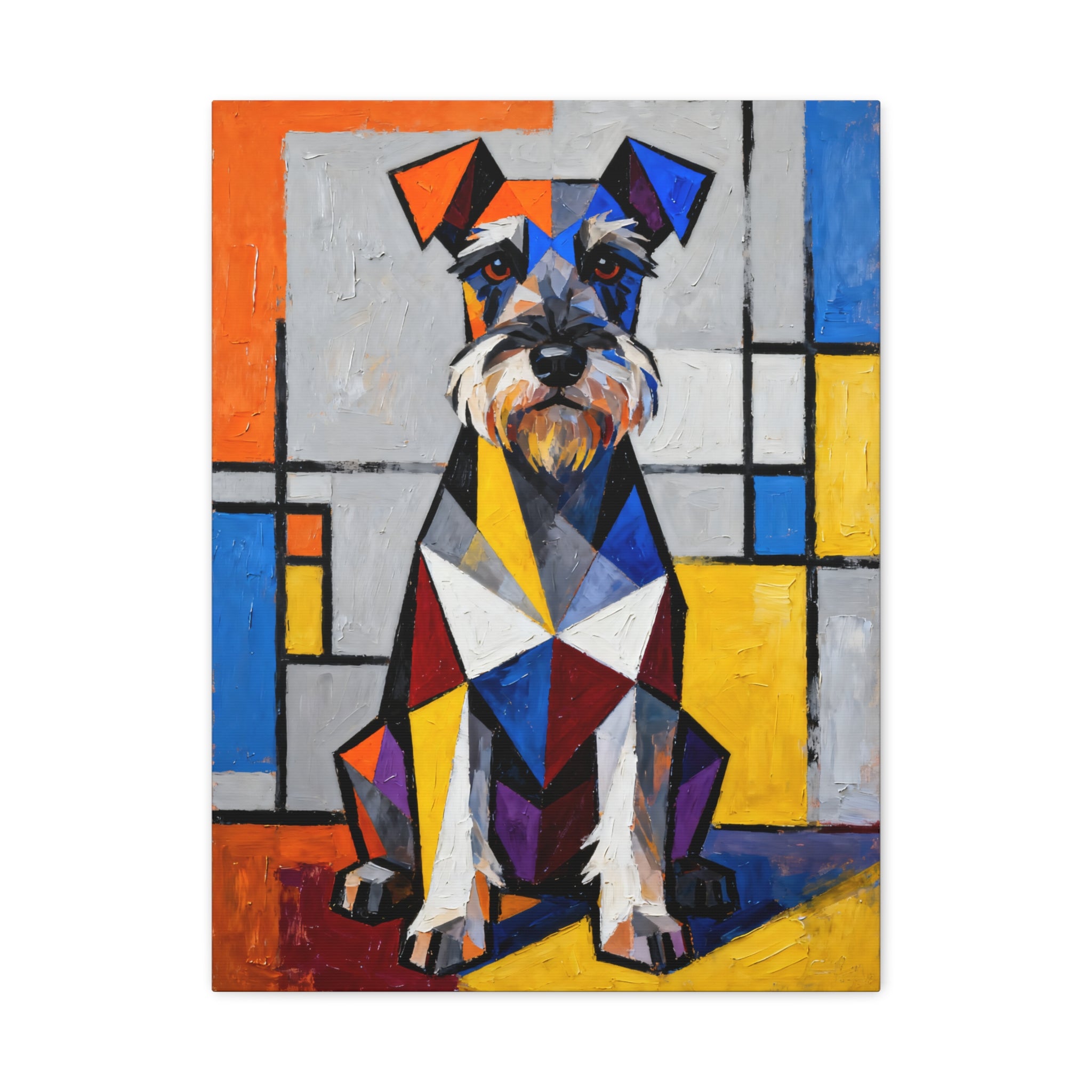 Schnauzer Canvas Wall Art | Living Work of Art Collection | Cubist Style Print