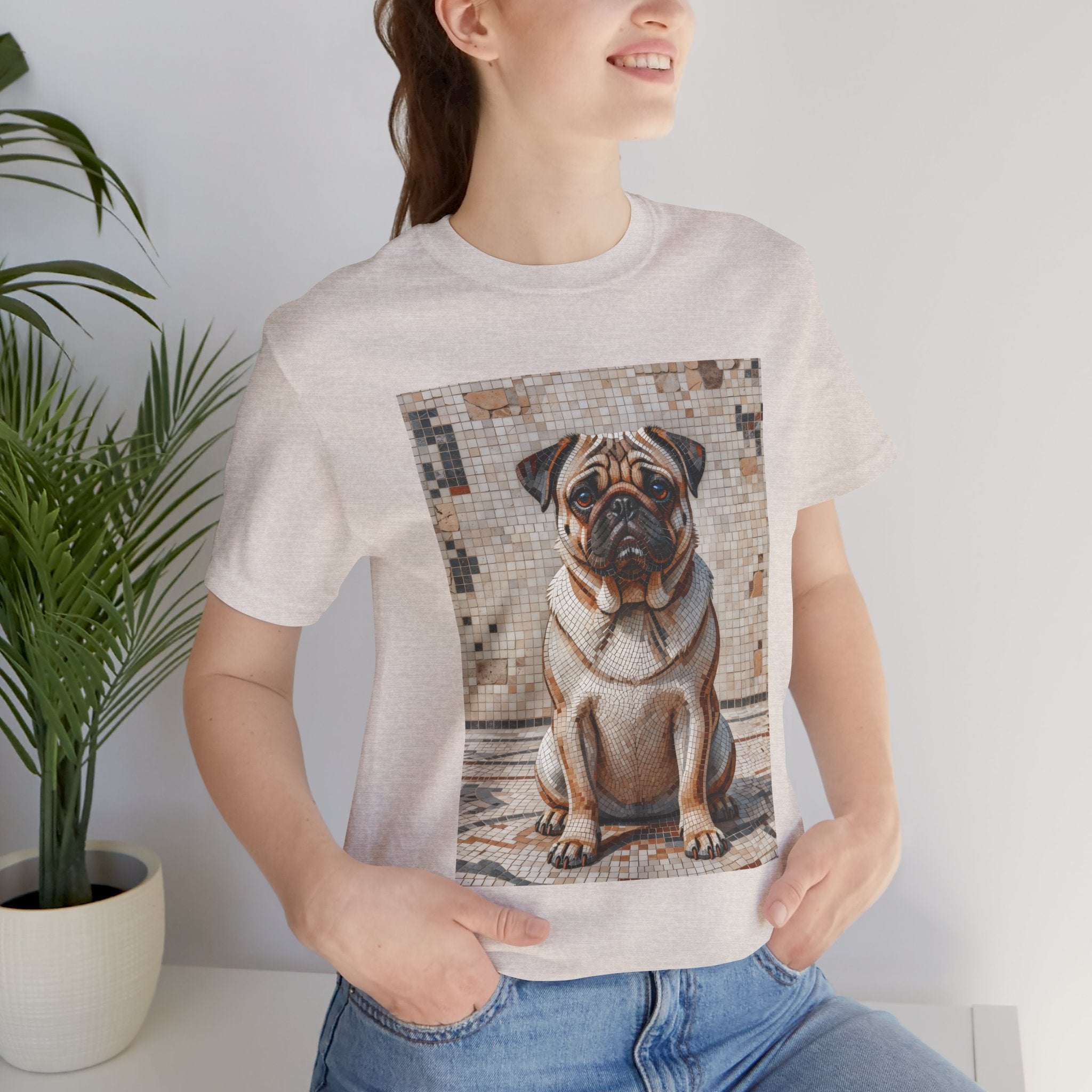 Pug T Shirt | Living Work of Art Collection | Mosaic Style