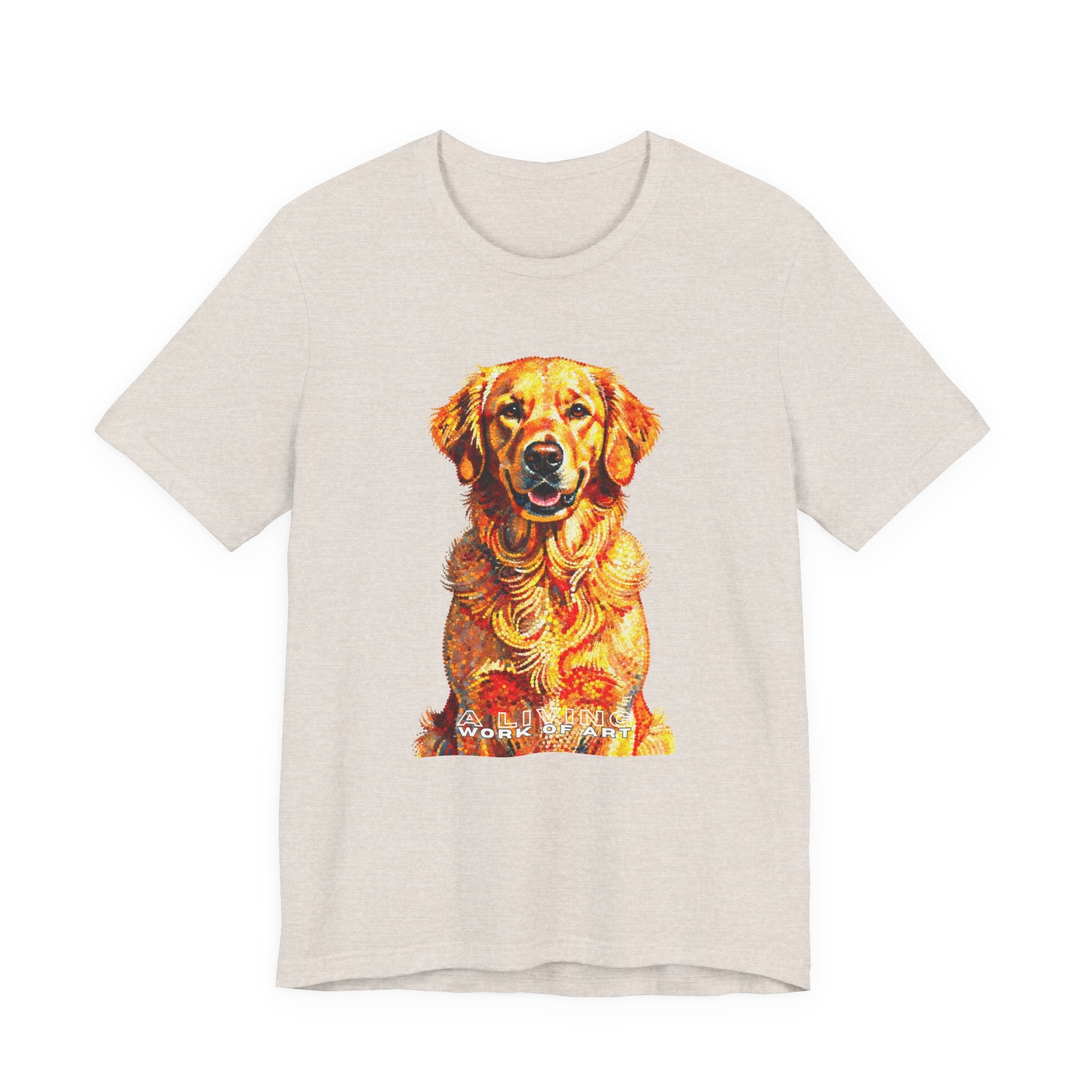 Golden Retriever Pointer T Shirt | Living Work of Art Collection | Pointillism Style