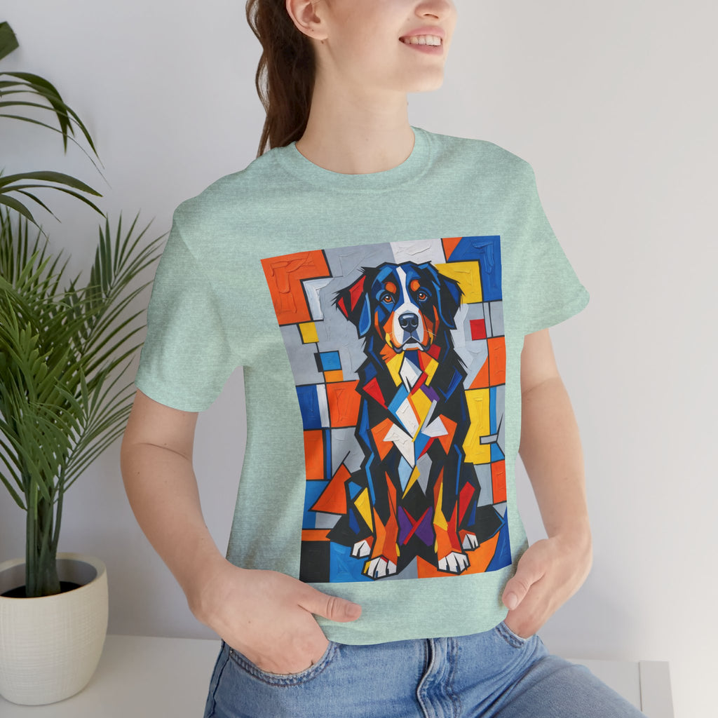 Bernese Mountain Dog T Shirt | Living Work of Art Collection | Cubist Style