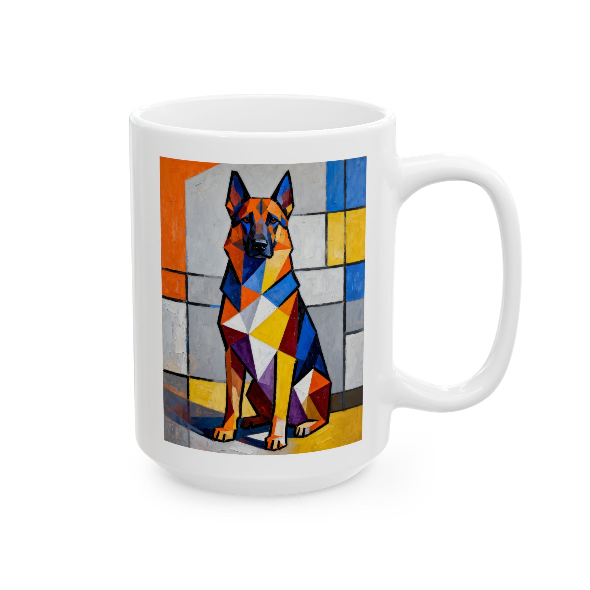 German Shepherd Coffee Mug | Living Work of Art Collection | Cubist Style