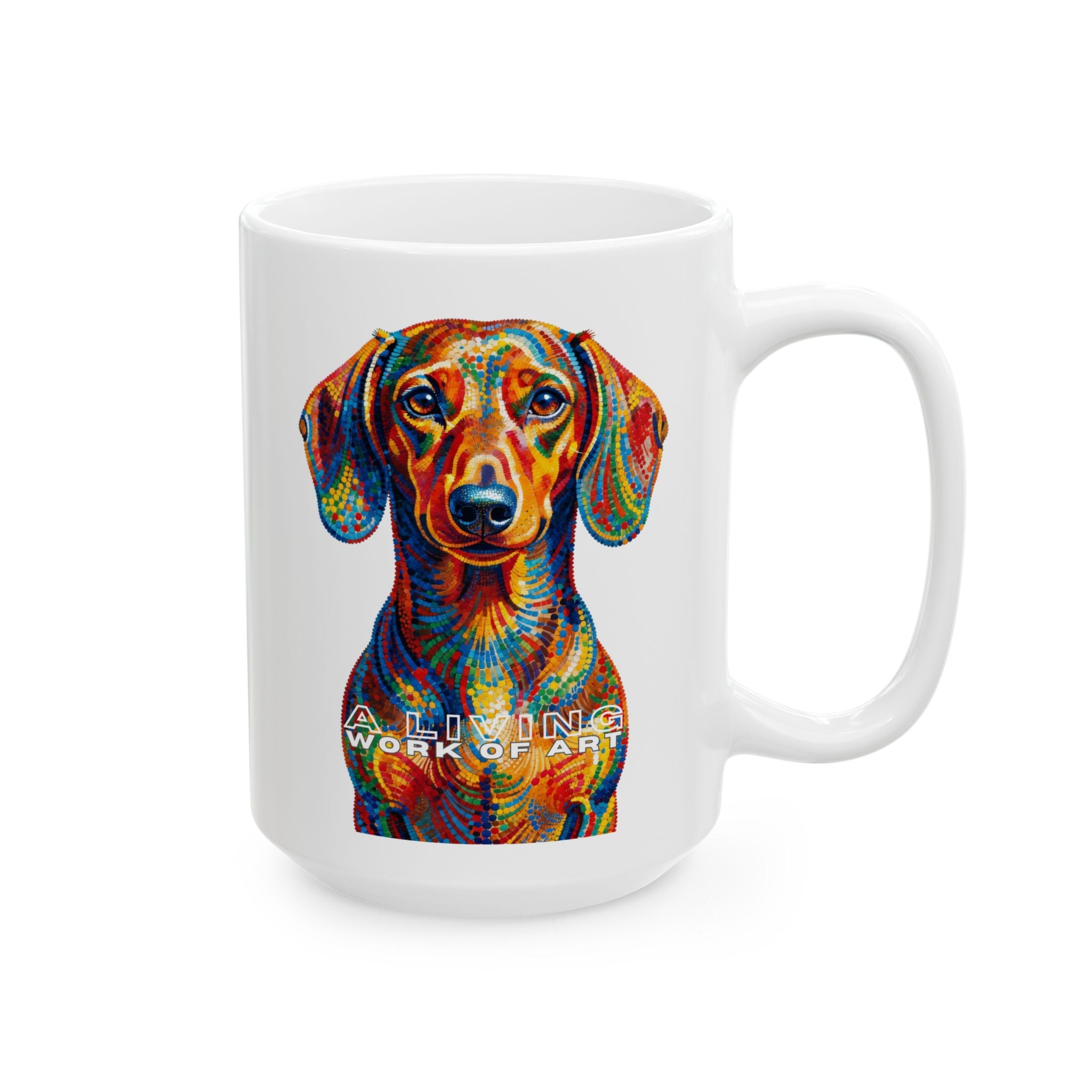 Dachshund Coffee Mug | Living Work of Art Collection | Pointillism Style