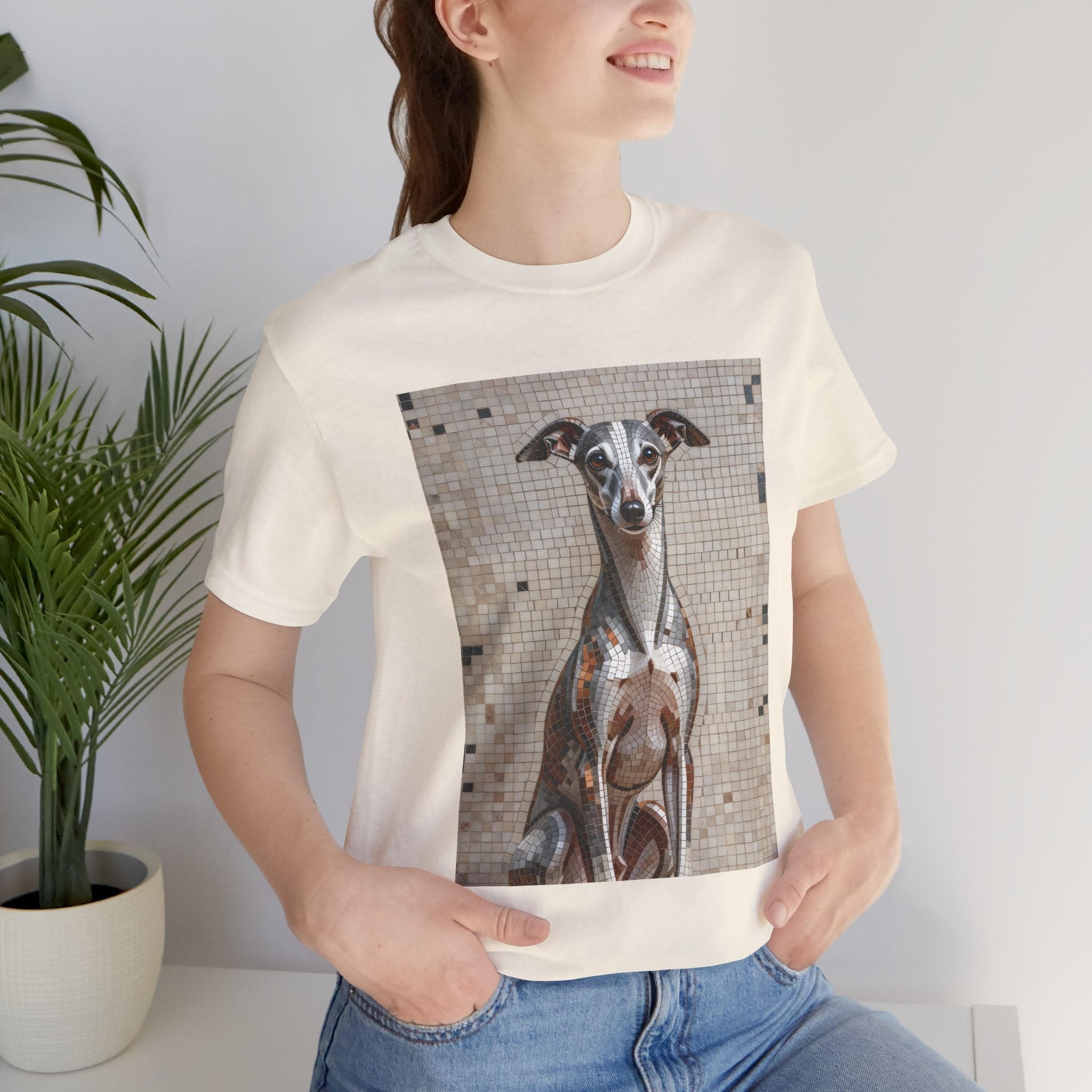 Whippet T Shirt | Living Work of Art Collection | Mosaic Style