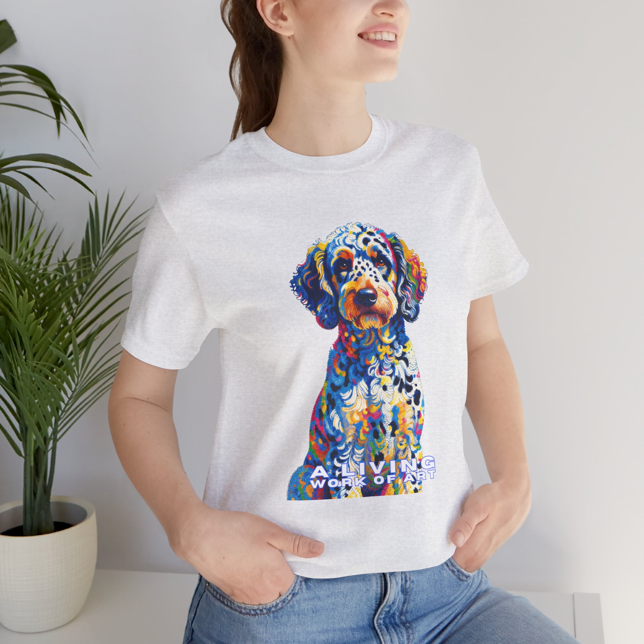 Labradoodle T Shirt | Living Work of Art Collection | Pointillism Style