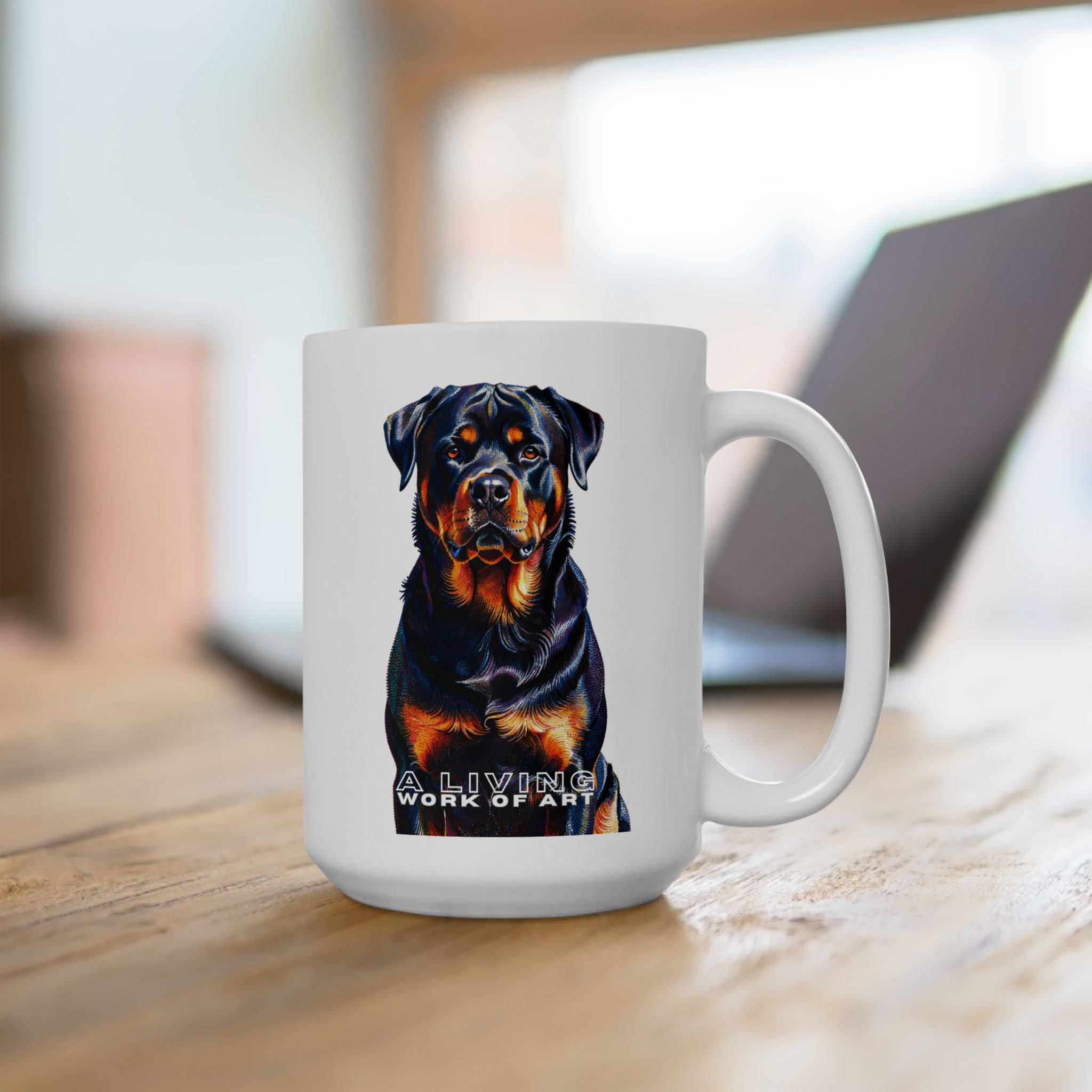 Rottweiler Coffee Mug | Living Work of Art Collection | Pointillism Style