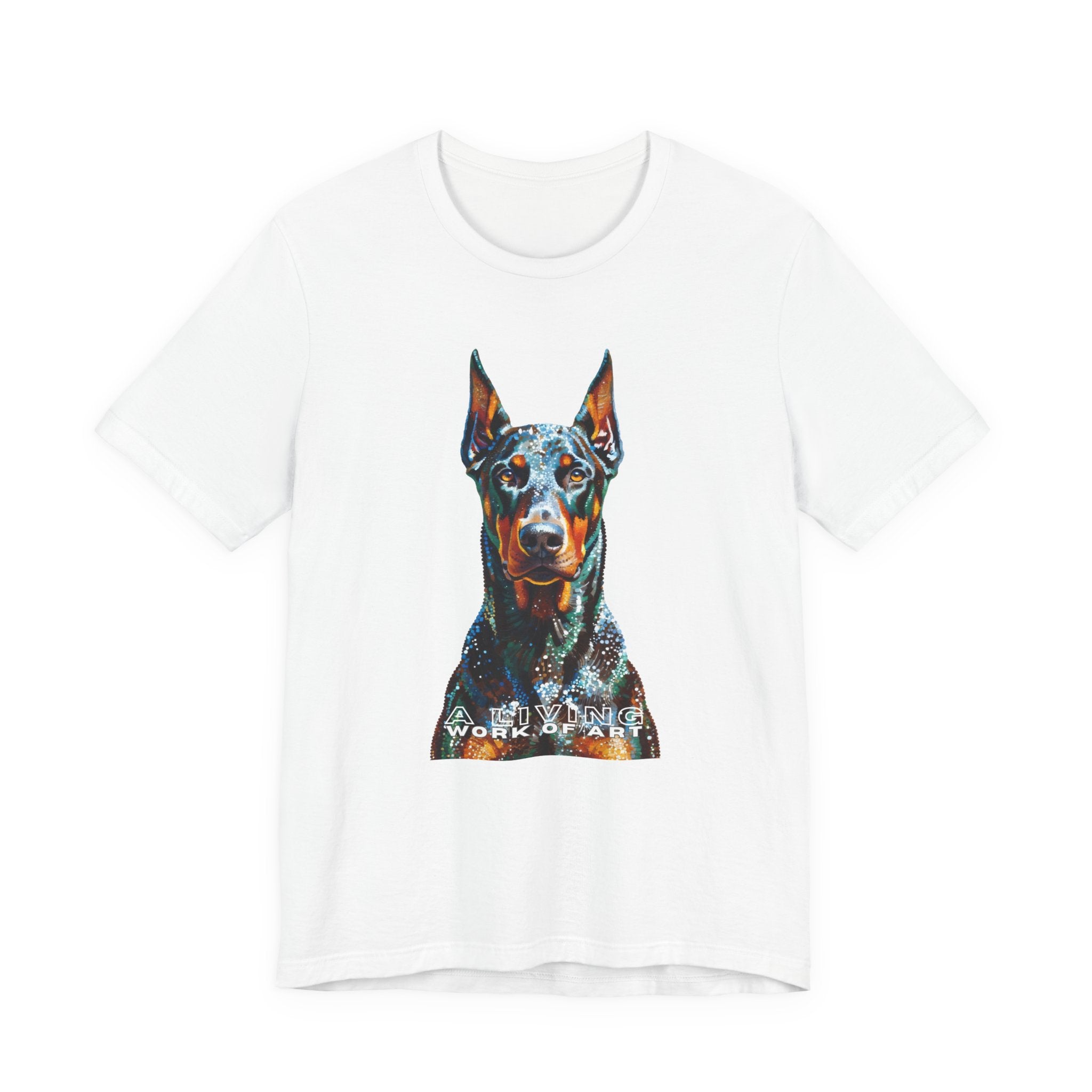 Doberman Pinscher T Shirt | Living Work of Art Collection | Pointillism Style