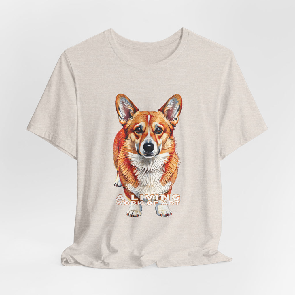 Corgi T Shirt | Living Work of Art Collection | Pointillism Style