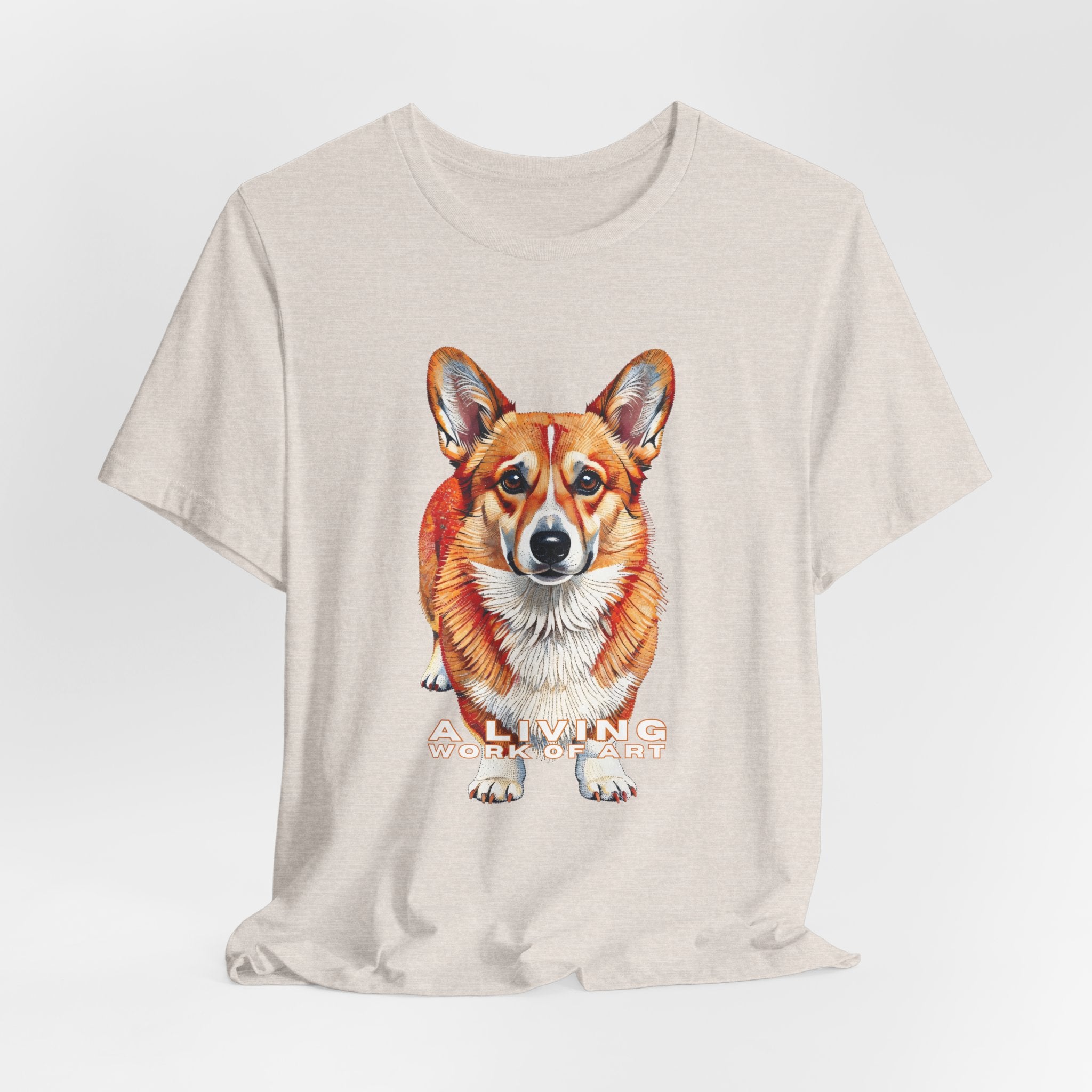 Corgi T Shirt | Living Work of Art Collection | Pointillism Style