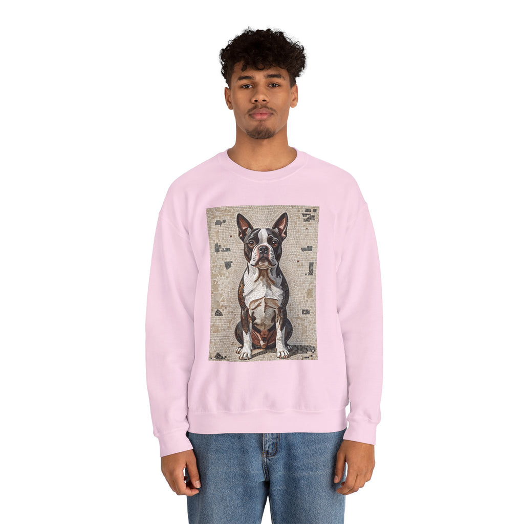 Boston Terrier Sweatshirt | Living Work of Art Collection | Mosaic Style
