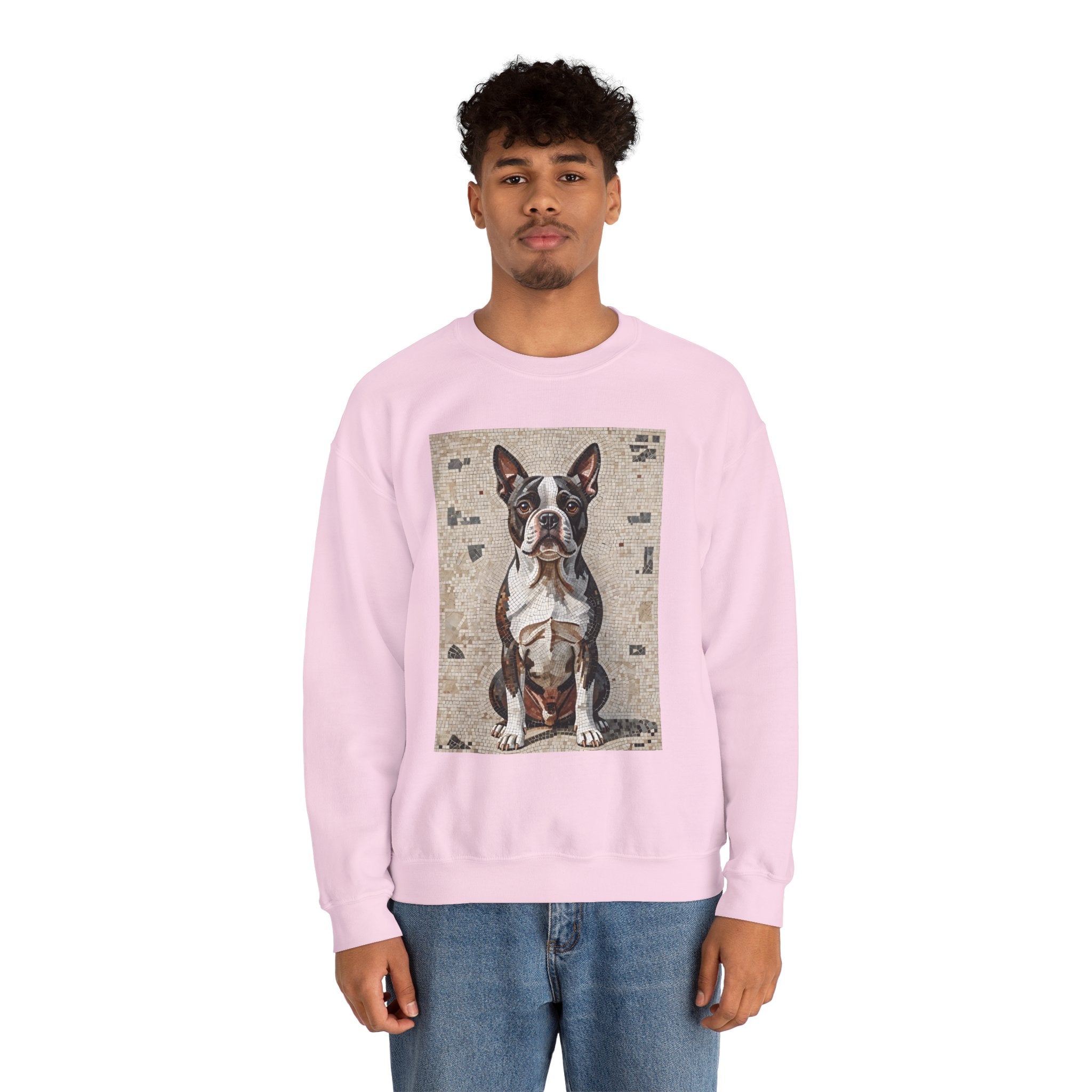 Boston Terrier Sweatshirt | Living Work of Art Collection | Mosaic Style
