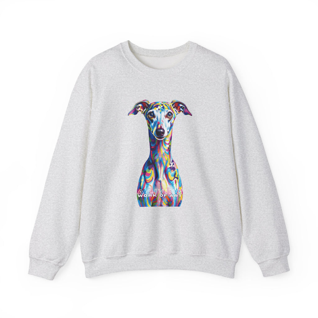 Italian Greyhound Sweatshirt | Living Work of Art Collection | Pointillism Style