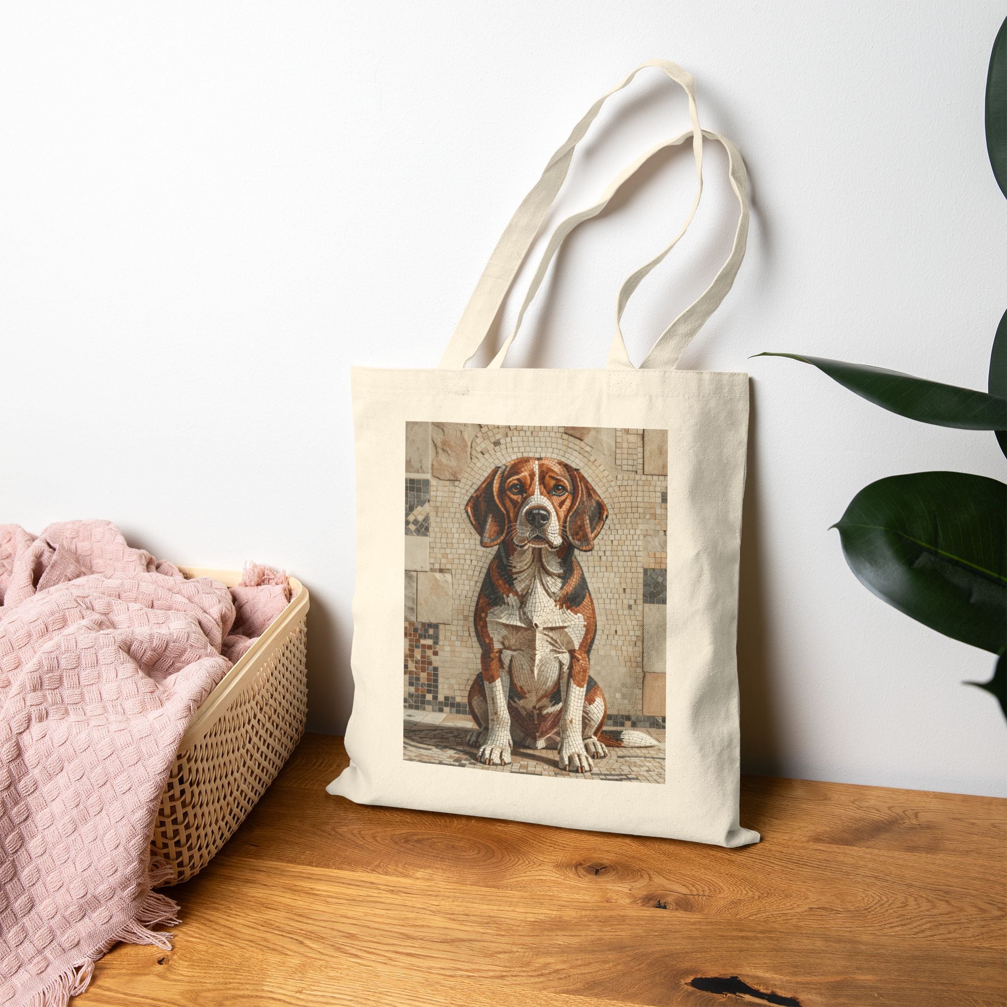 Beagle Tote Bag | Living Work of Art Collection | Mosaic Style