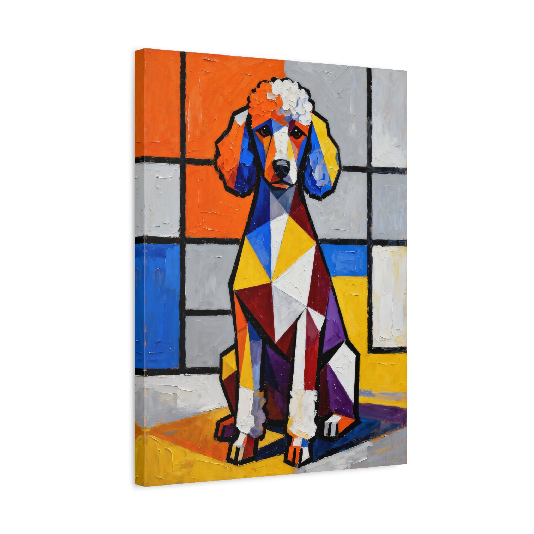 Poodle Canvas Wall Art | Living Work of Art Collection | Cubist Style Print
