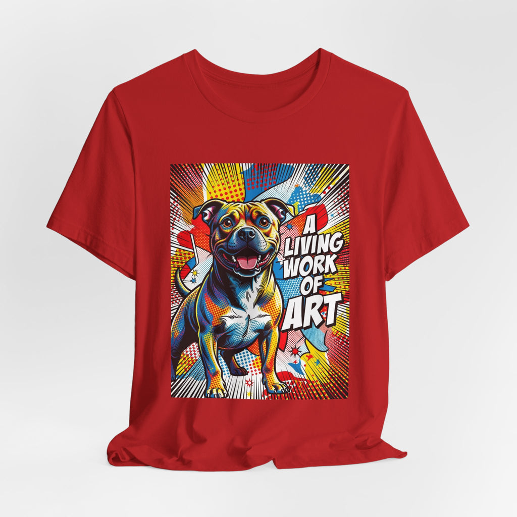 Staffordshire Bull Terrier T Shirt | Living Work of Art Collection | Pop Art