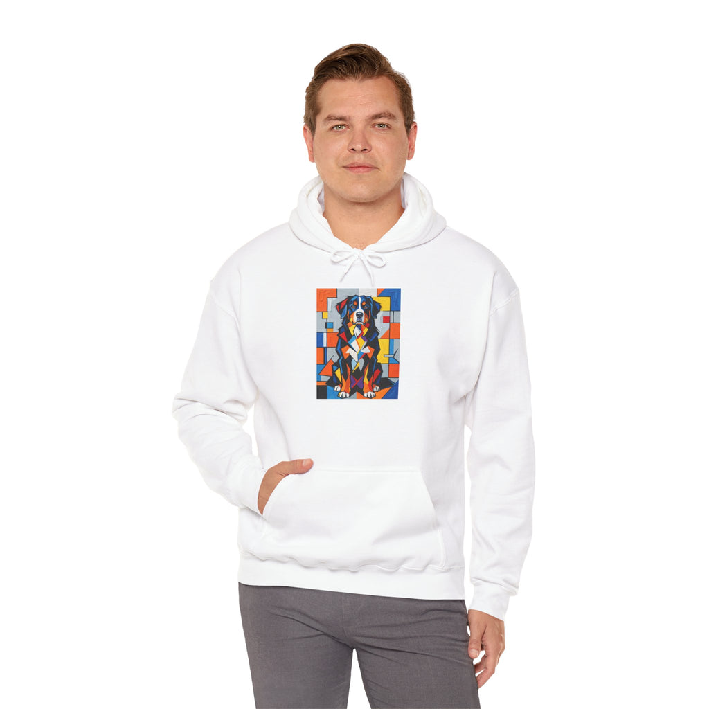 Bernese Mountain Dog Hoodie | Living Work of Art Collection | Cubist Style