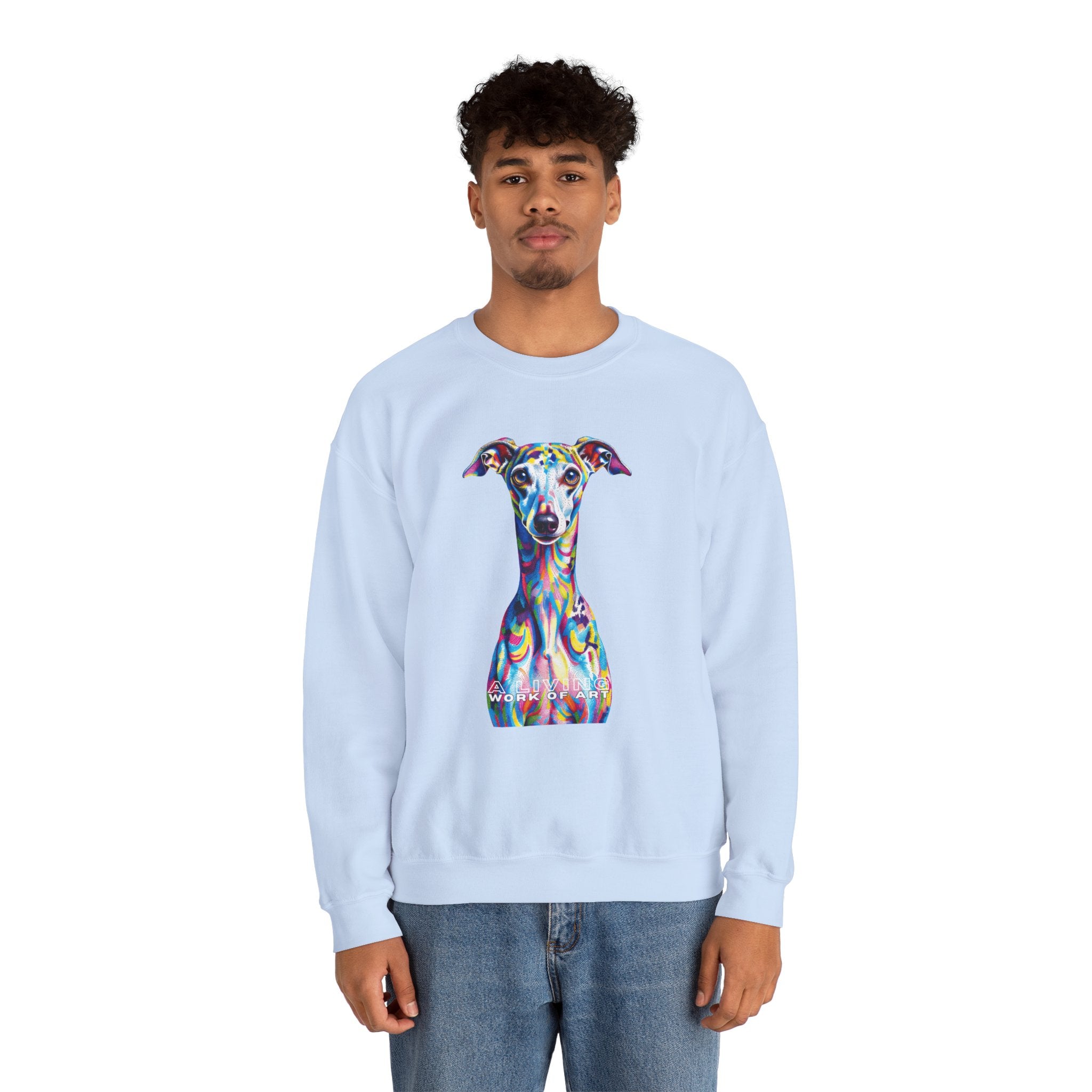 Italian Greyhound Sweatshirt | Living Work of Art Collection | Pointillism Style