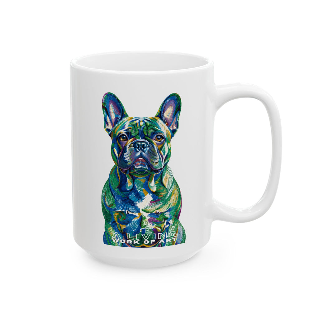 French Bulldog Coffee Mug | Living Work of Art Collection | Pointillism Style
