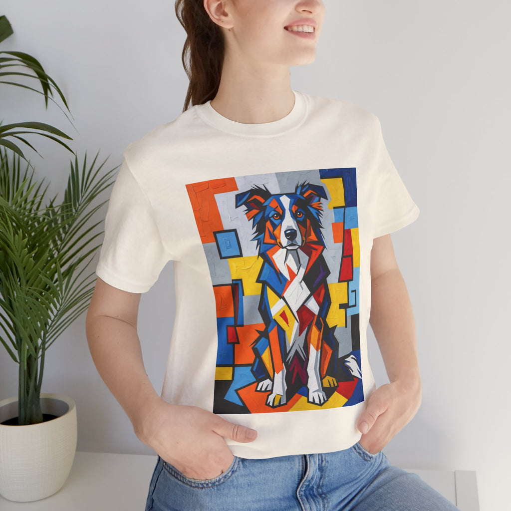 Border Collie T Shirt | Living Work of Art Collection | Cubist Style