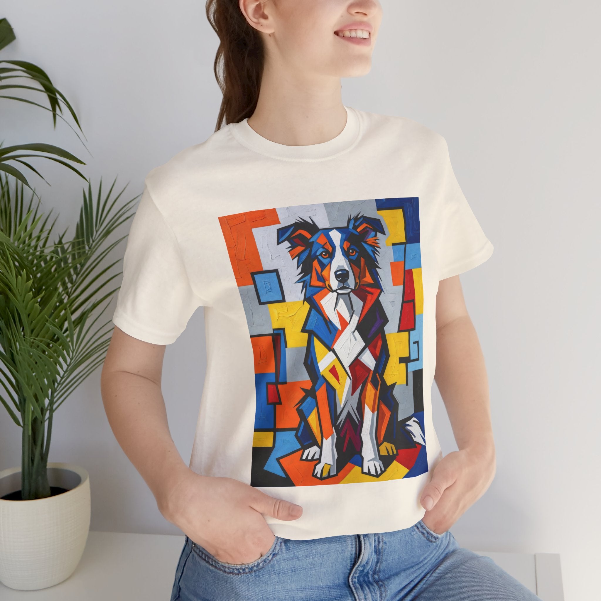 Border Collie T Shirt | Living Work of Art Collection | Cubist Style