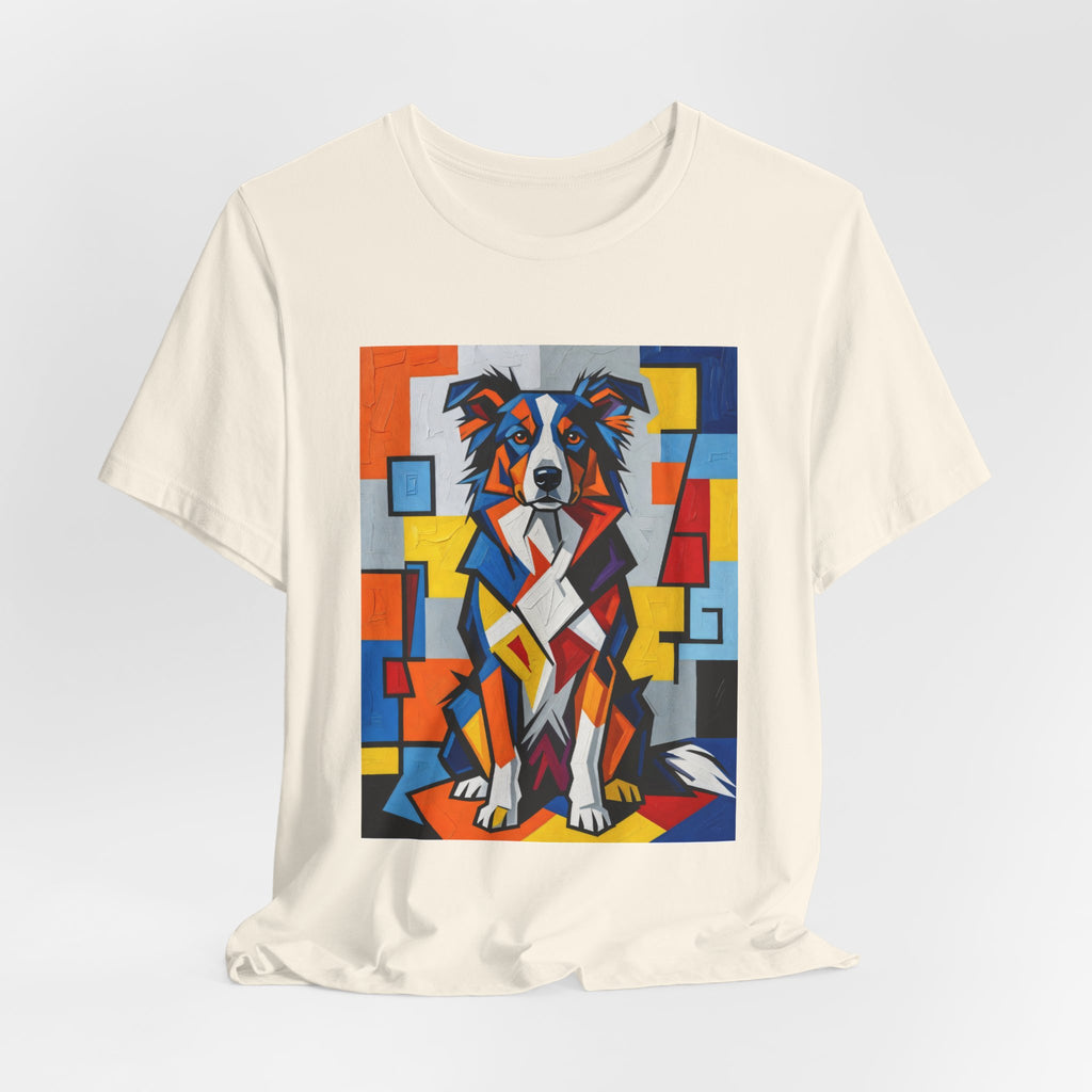 Border Collie T Shirt | Living Work of Art Collection | Cubist Style