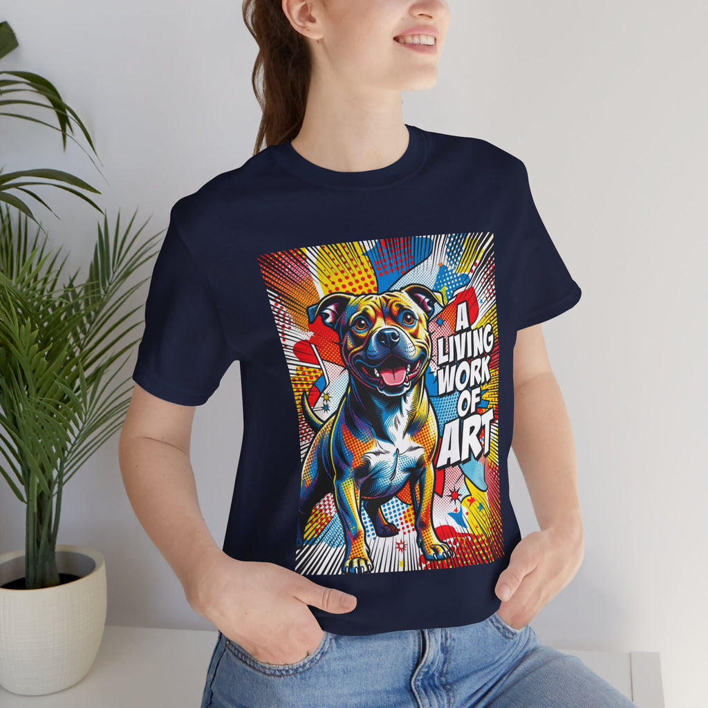 Staffordshire Bull Terrier T Shirt | Living Work of Art Collection | Pop Art
