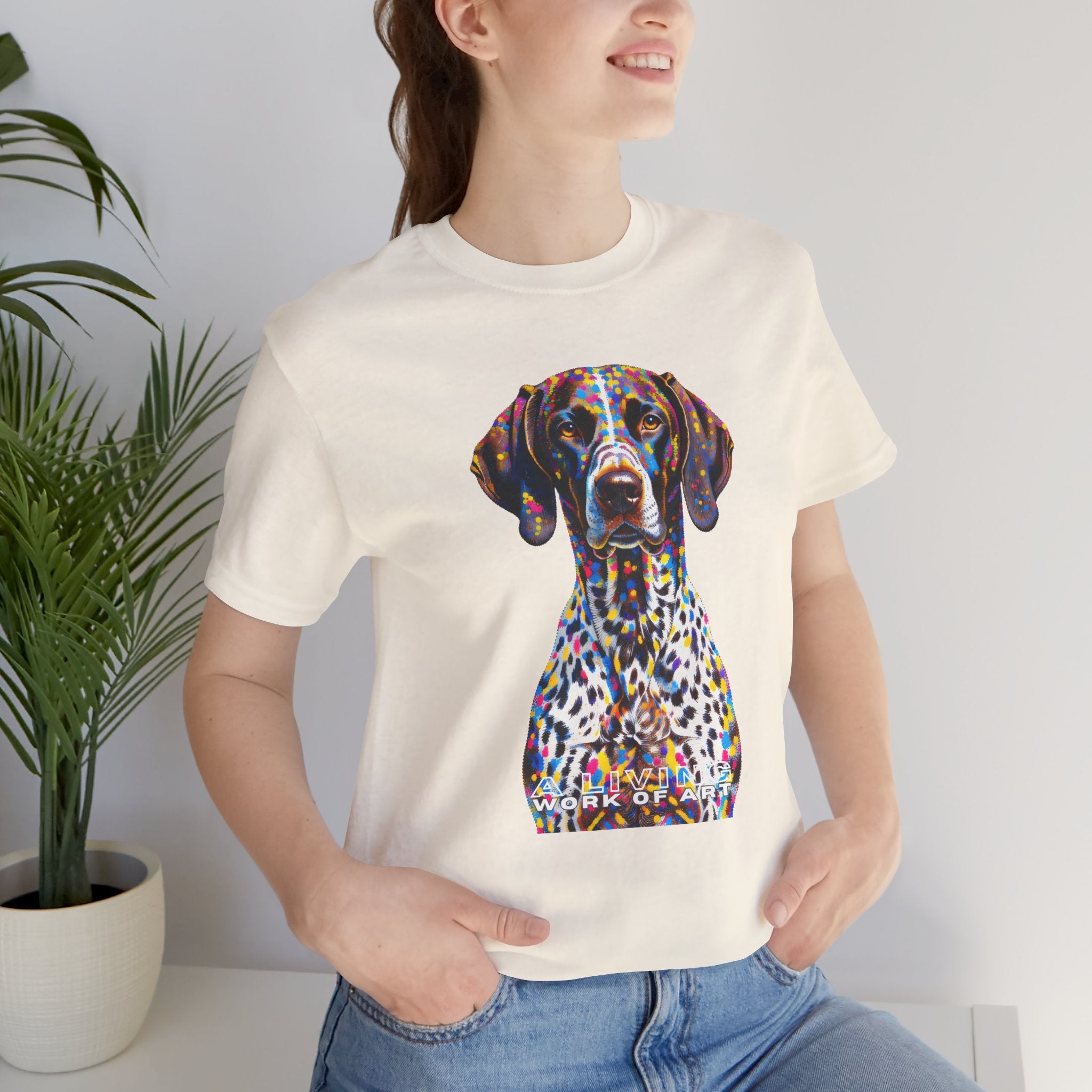 German Shorthaired Pointer T Shirt | Living Work of Art Collection | Pointillism Style