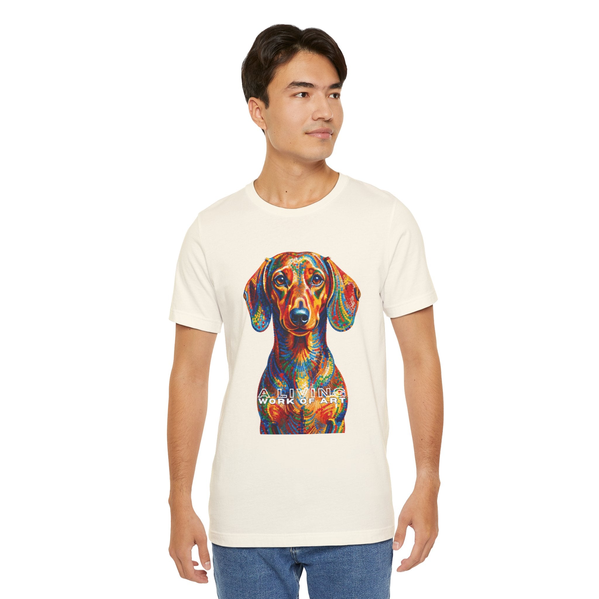 Dachshund T Shirt | Living Work of Art Collection | Pointillism Style