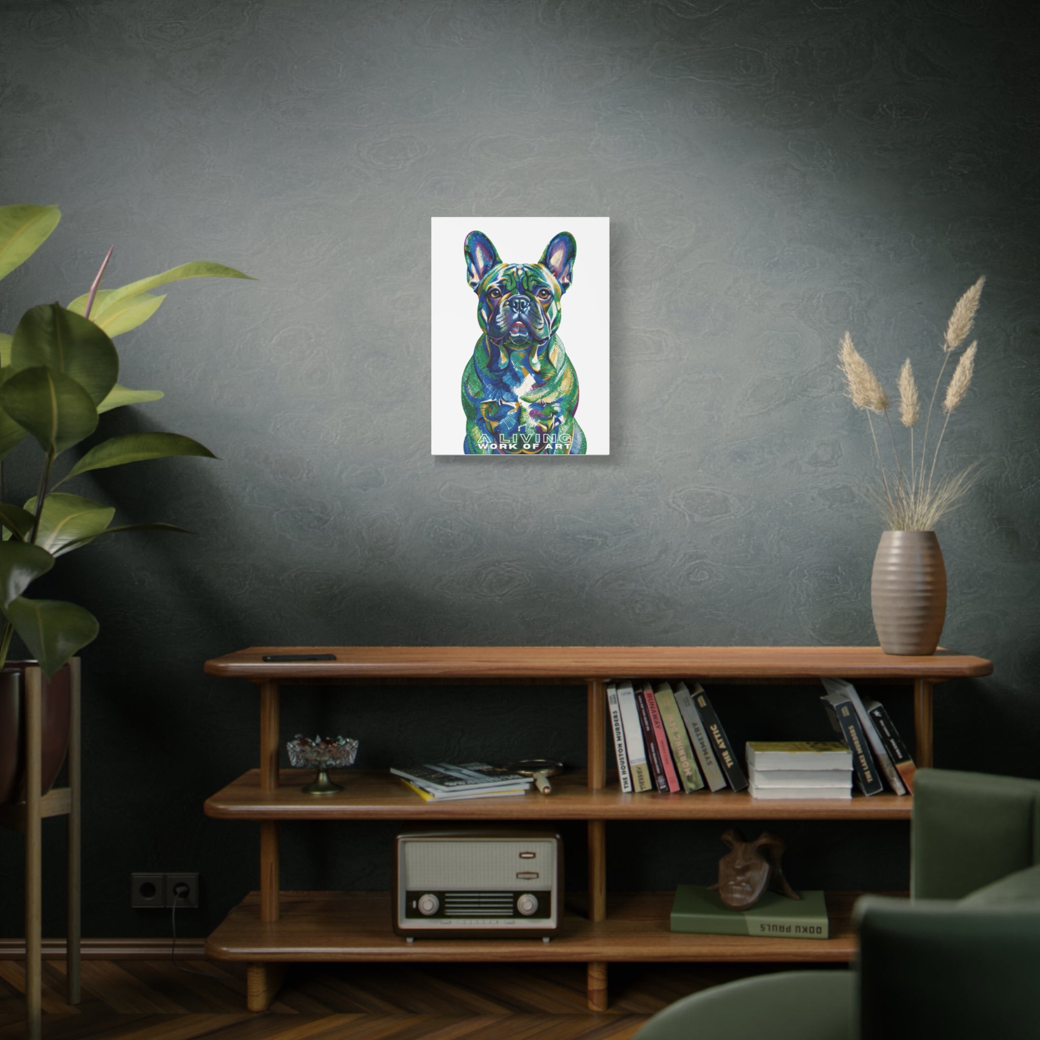 French Bulldog Canvas Wall Art | Living Work of Art Collection | Pointillism Style Print