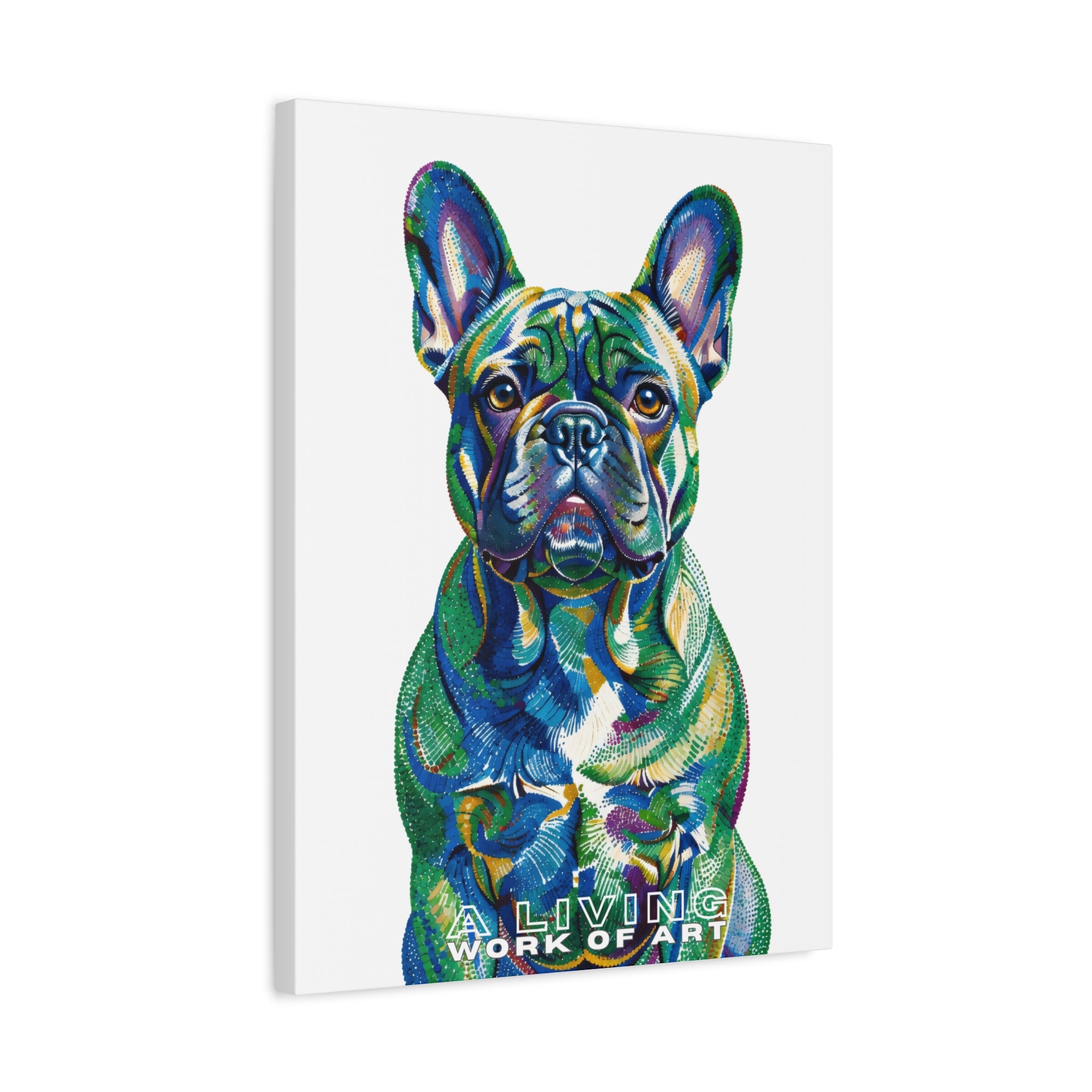 French Bulldog Canvas Wall Art | Living Work of Art Collection | Pointillism Style Print