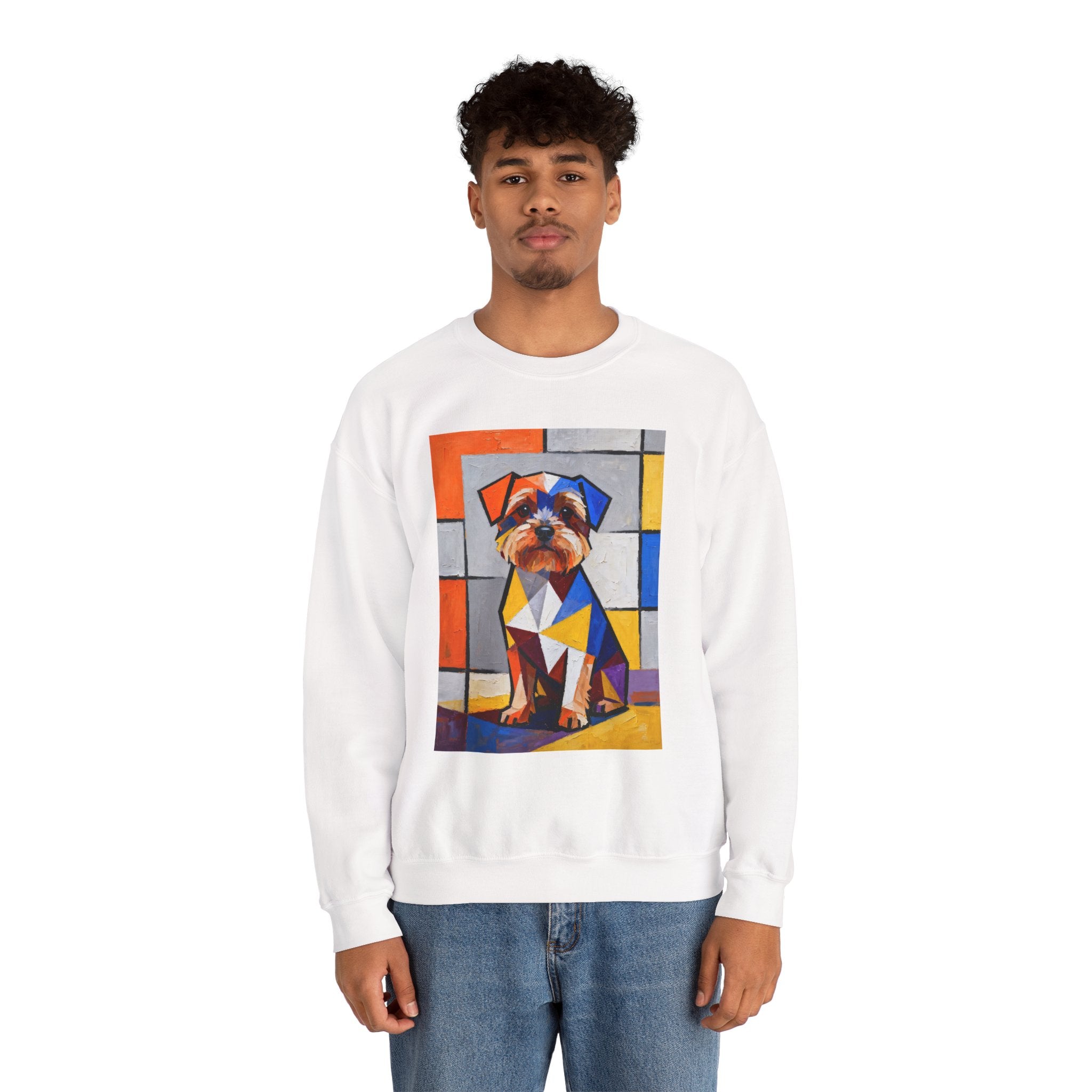 Yorkipoo Sweatshirt | Living Work of Art Collection | Cubist Style