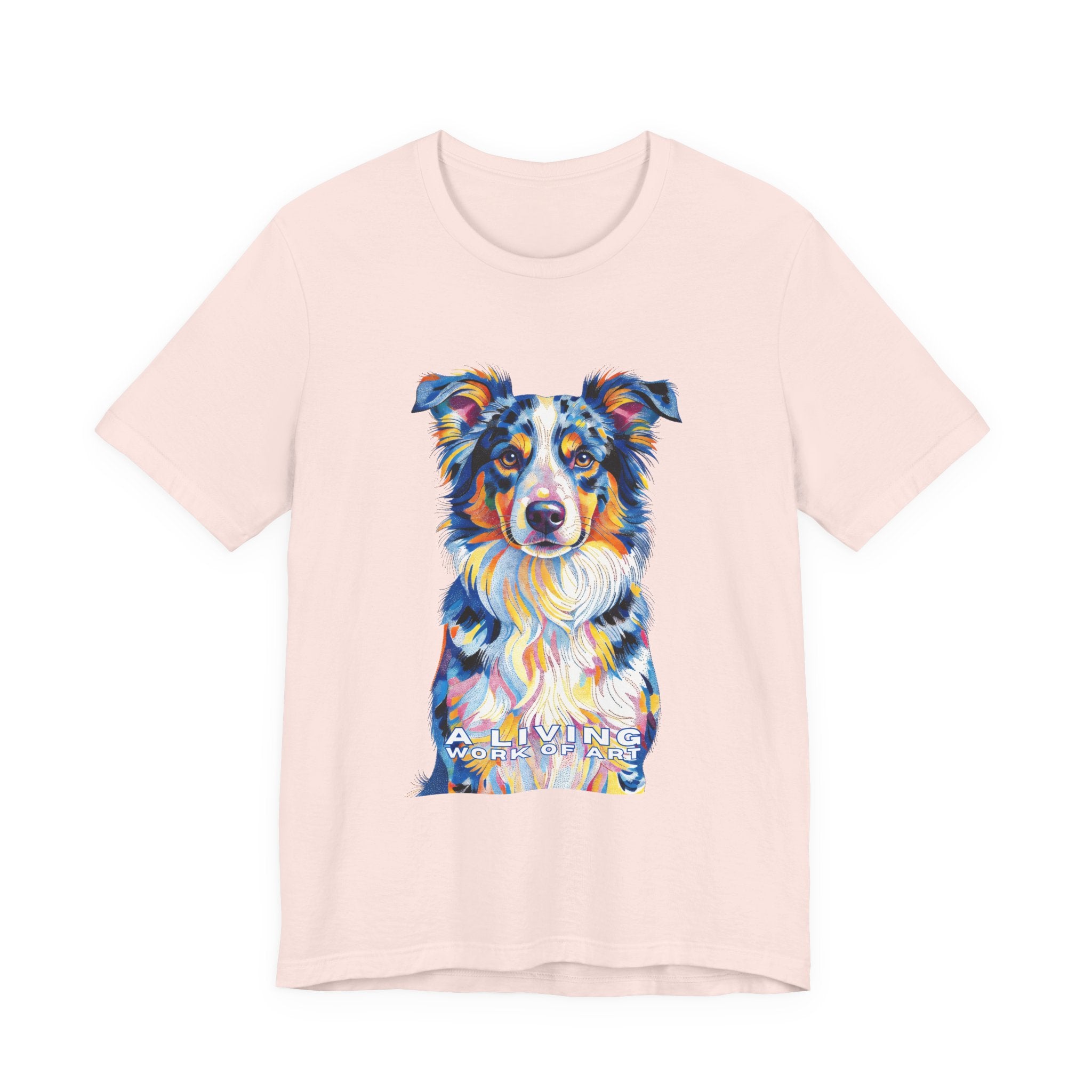 Australian Shepherd T Shirt | Living Work of Art Collection | Pointillism Style