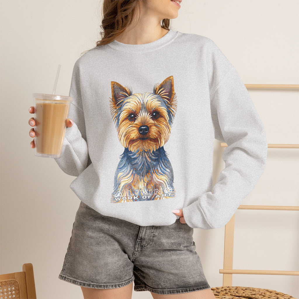 Yorkshire Terrier Sweatshirt | Living Work of Art Collection | Pointillism Style
