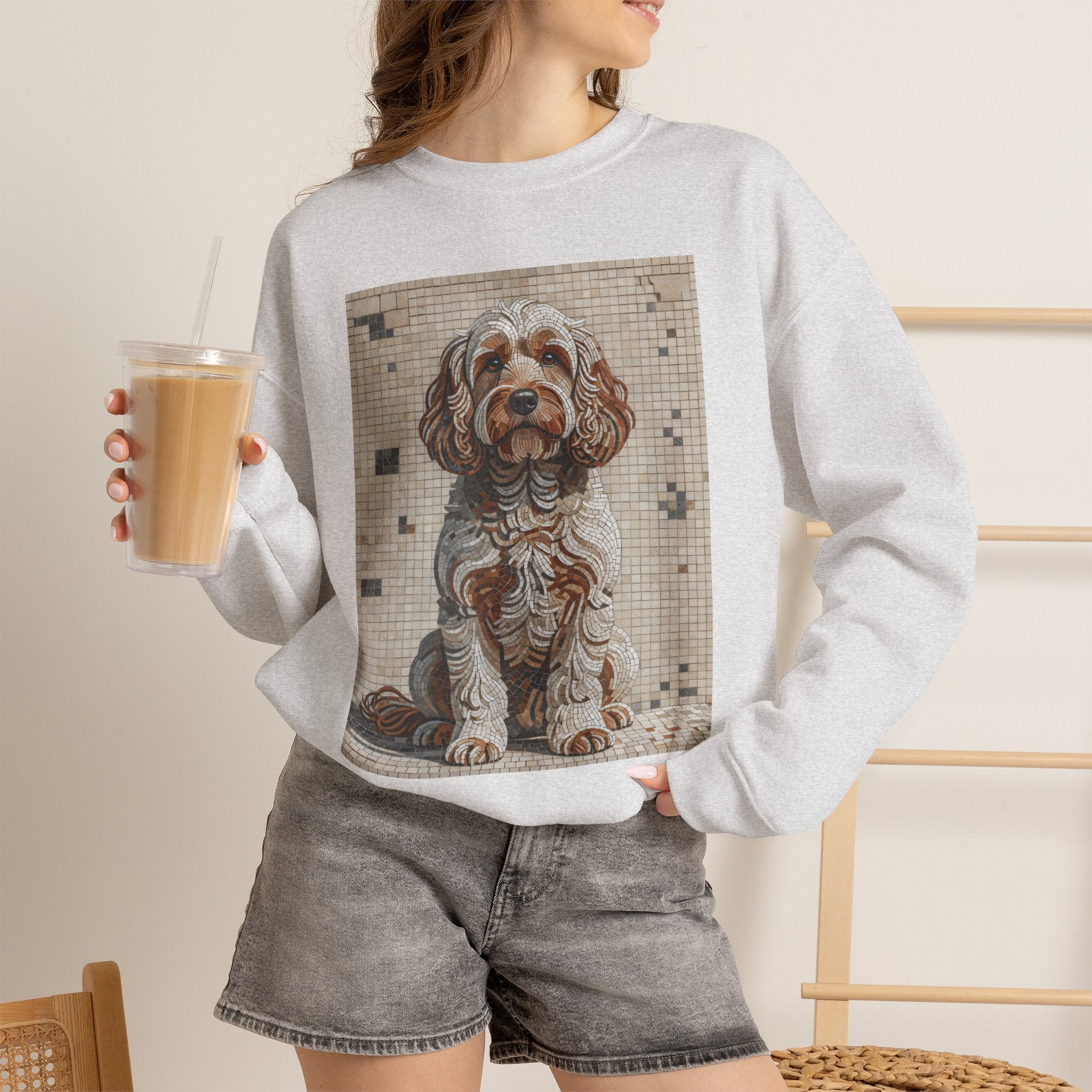 Cockapoo Sweatshirt | Living Work of Art Collection | Mosaic Style