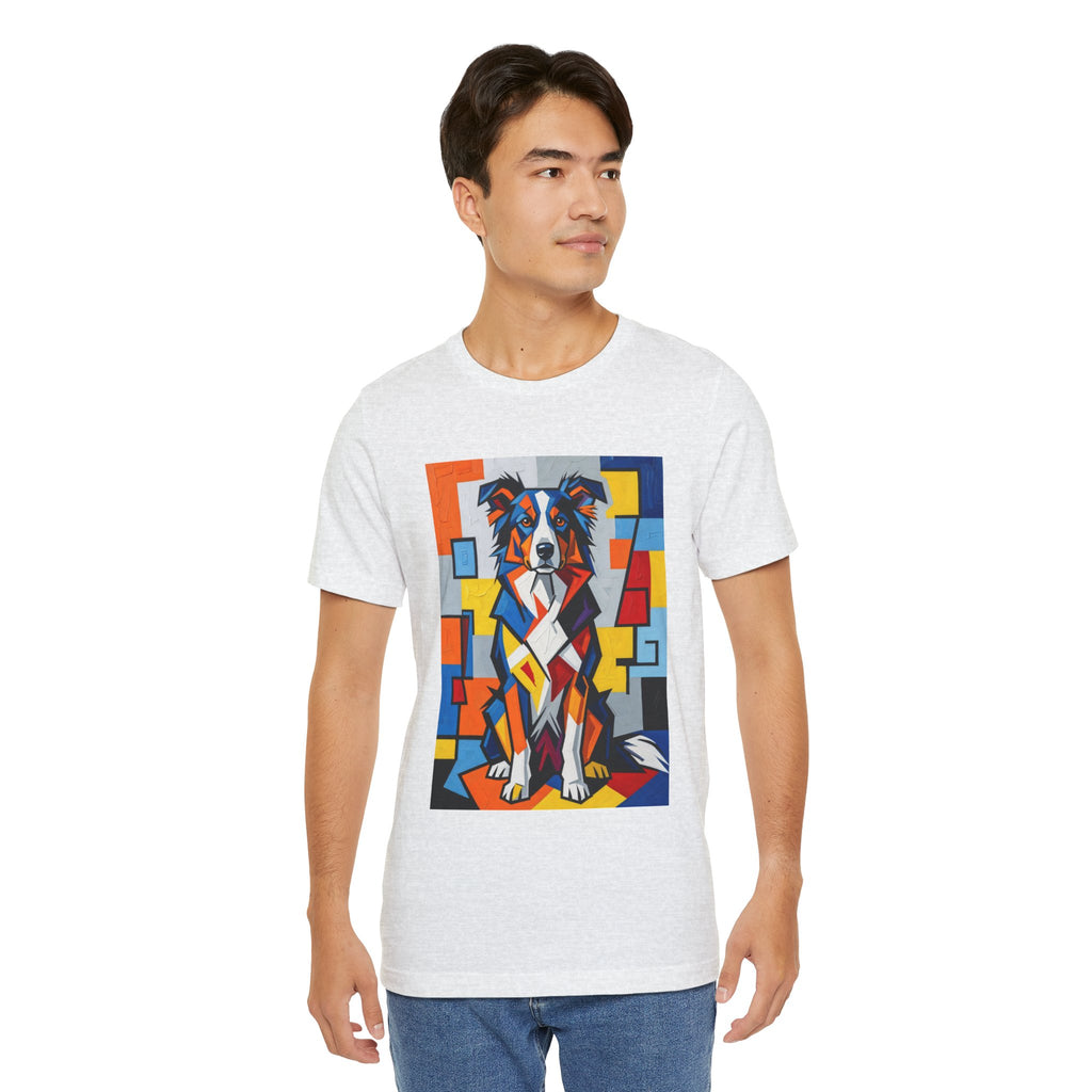 Border Collie T Shirt | Living Work of Art Collection | Cubist Style