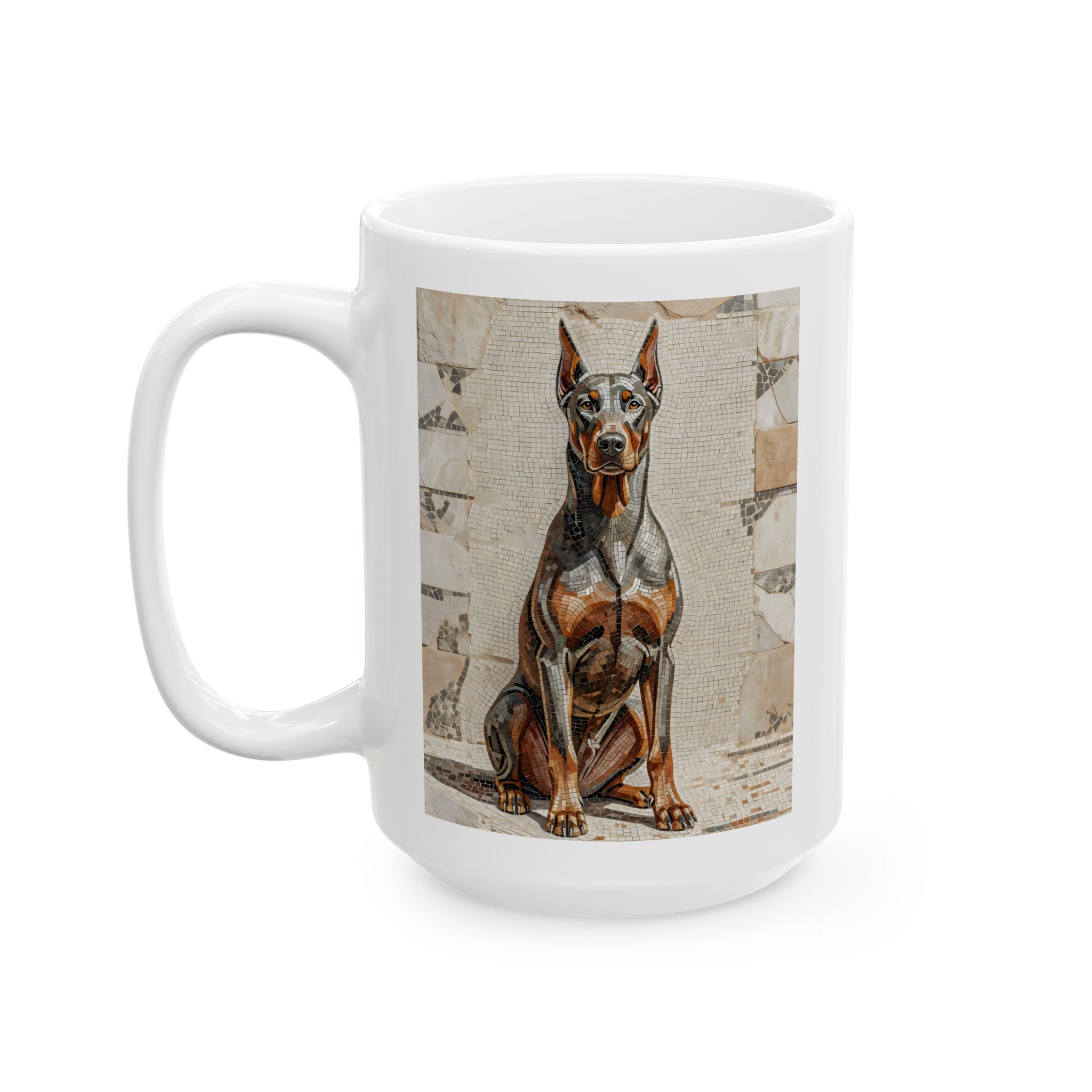 Doberman Pinscher Coffee Mug | Living Work of Art Collection | Mosaic Style