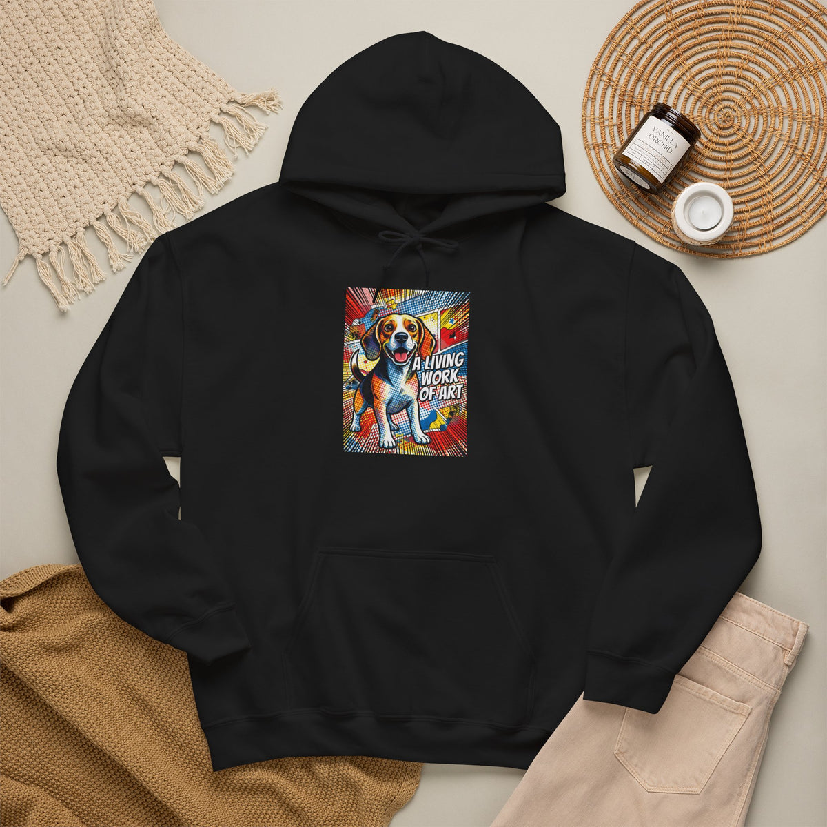 Beagle Hoodie | Living Work of Art Collection | Pop Art Style