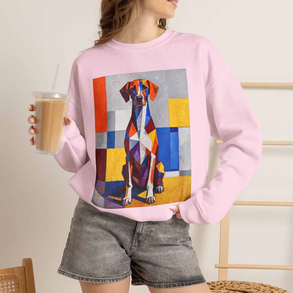 German Shorthaired Pointer Sweatshirt | Living Work of Art Collection | Cubist Style