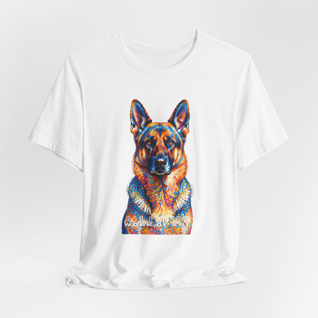 German Shepherd T Shirt | Living Work of Art Collection | Pointillism Style