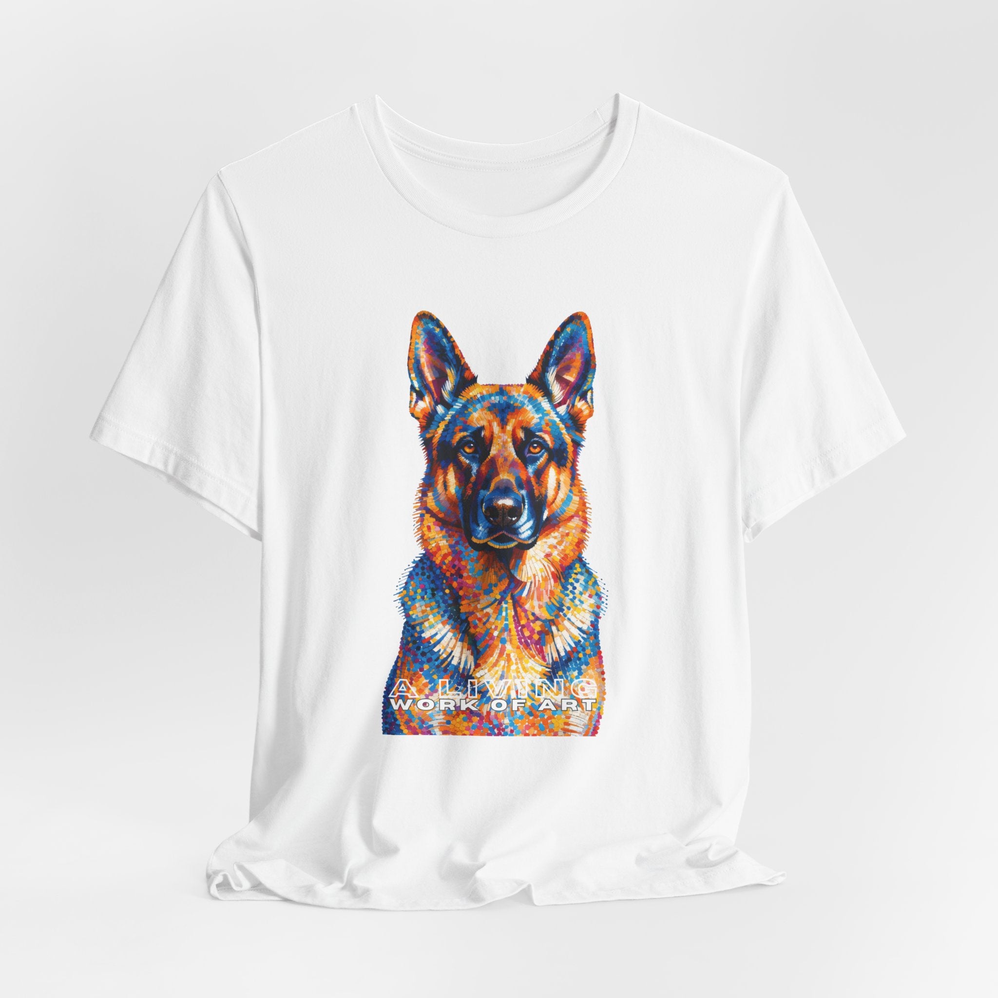 German Shepherd T Shirt | Living Work of Art Collection | Pointillism Style