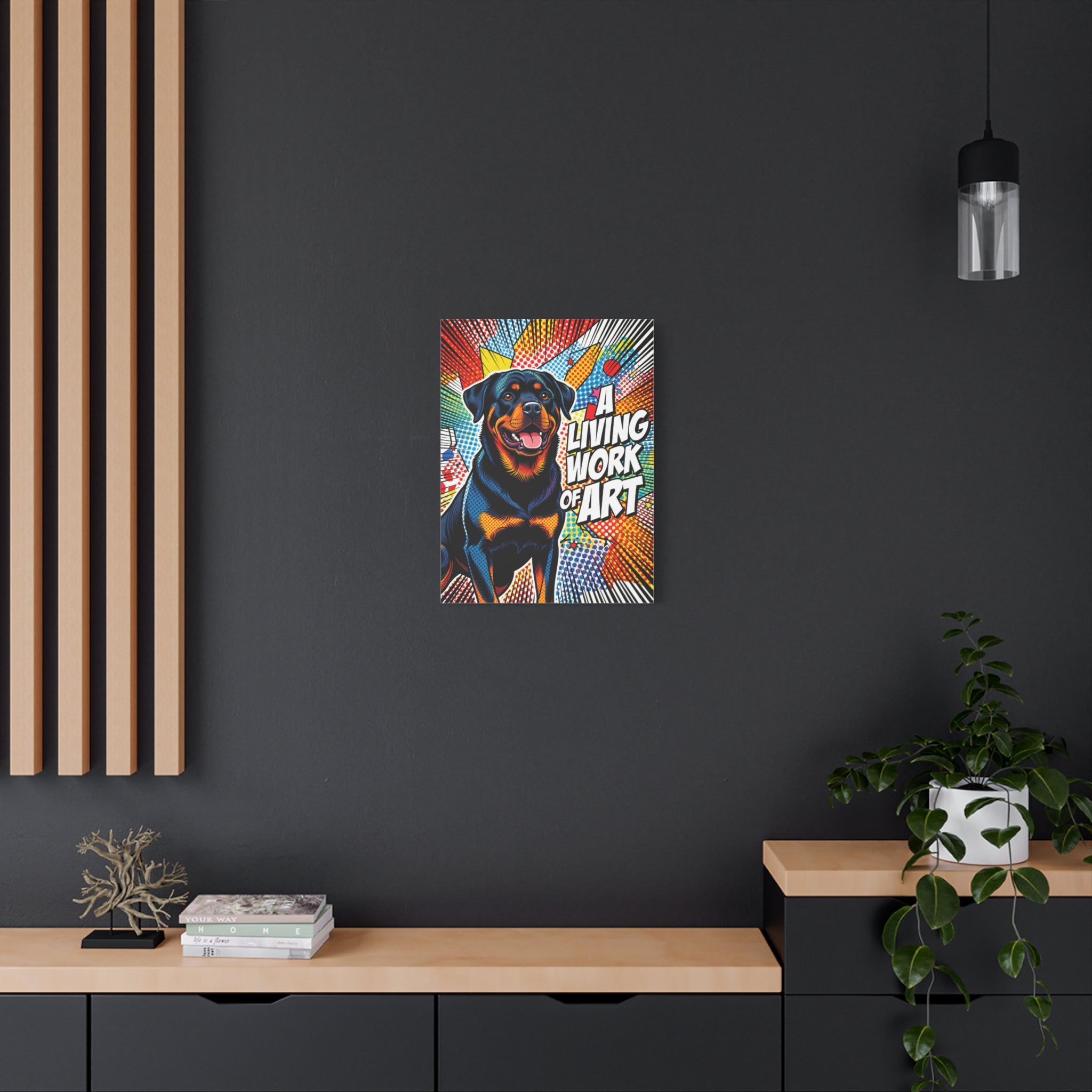 Rottweiler Canvas Wall Art | Living Work of Art Collection | Pop Art Print