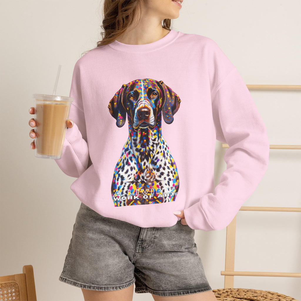 German Shorthaired Pointer Sweatshirt | Living Work of Art Collection | Pointillism Style