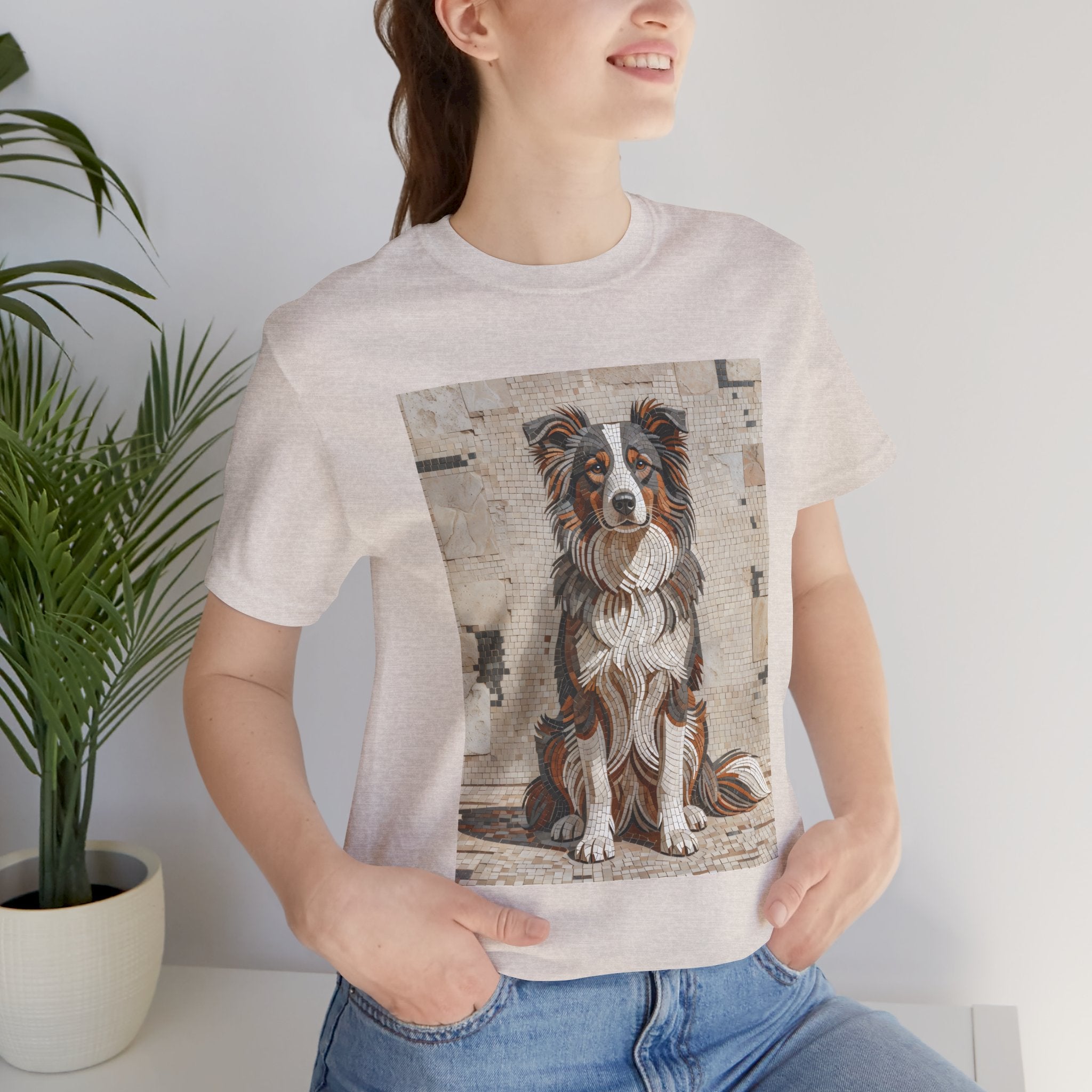 Border Collie T Shirt | Living Work of Art Collection | Mosaic Style