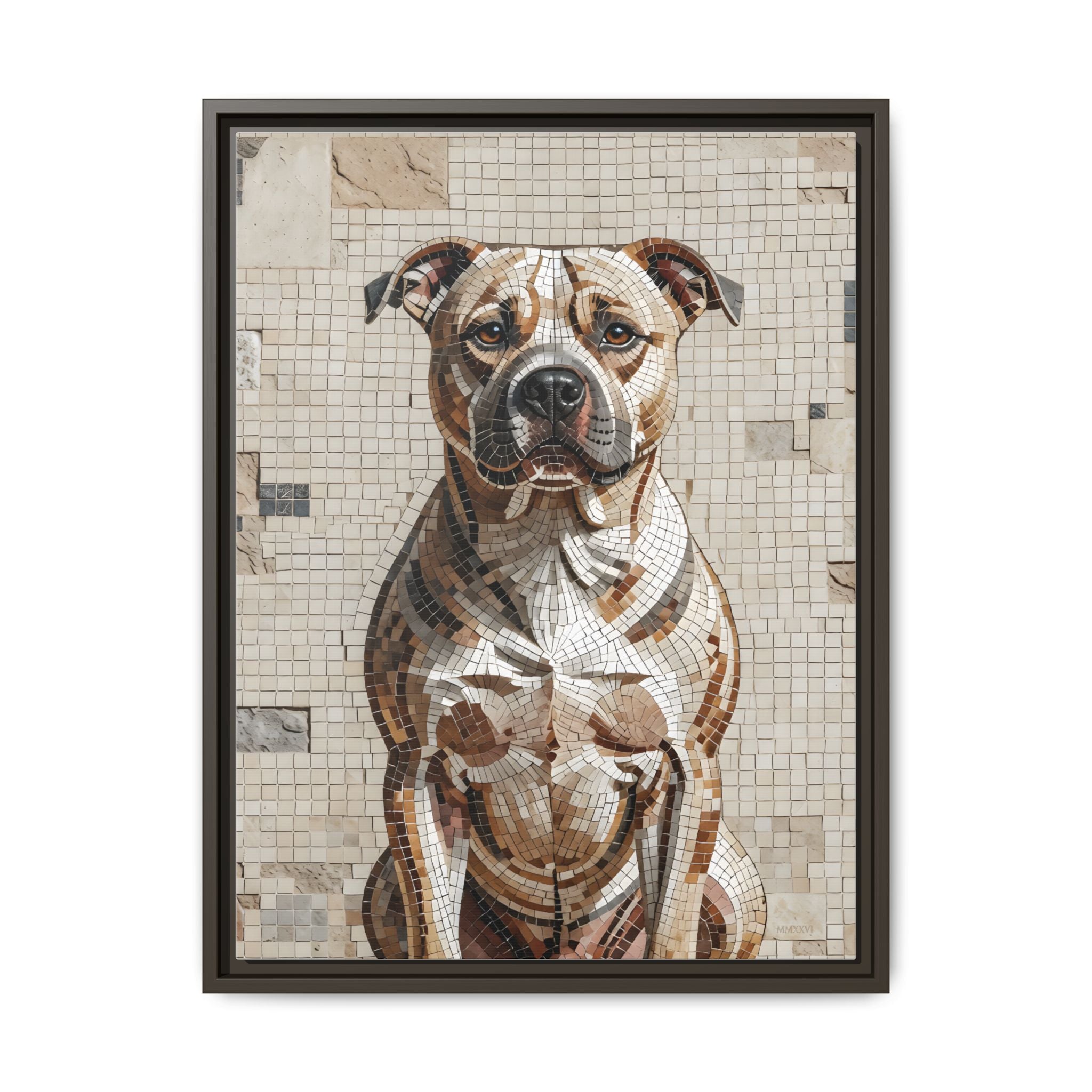 Staffordshire Bull Terrier Canvas Wall Art | Living Work of Art Collection | Mosaic Style Print